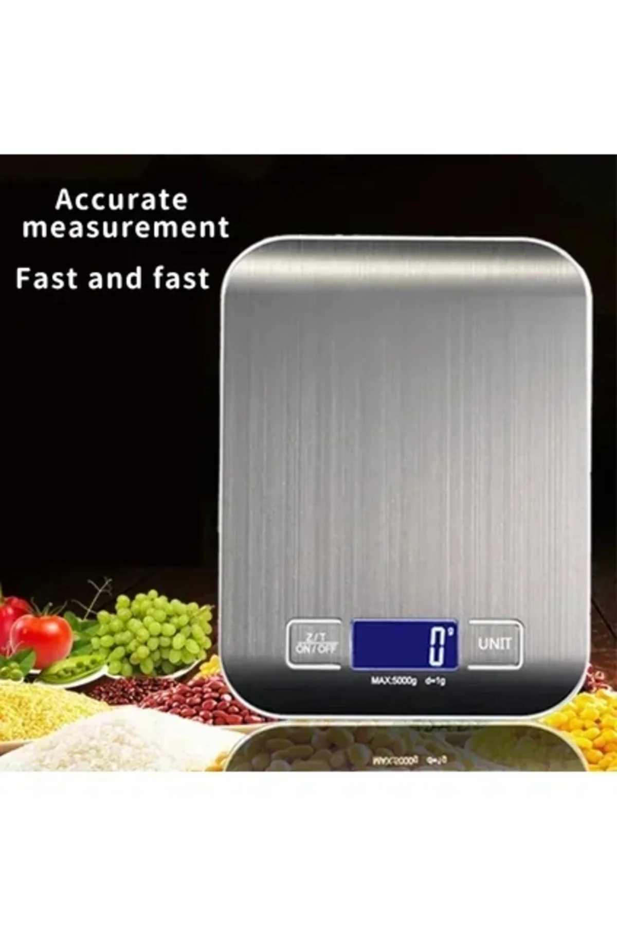 Metal Dijital Mutfak Terazisi Hassas Tartı 5 Kg Crown