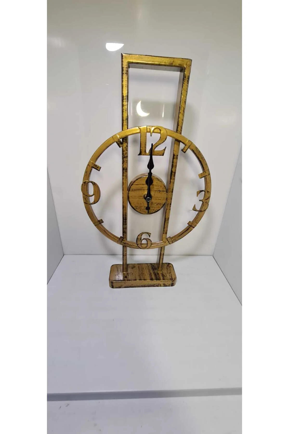 Metal Dikdörtgen Masa Saati Gold 28,5*38CM