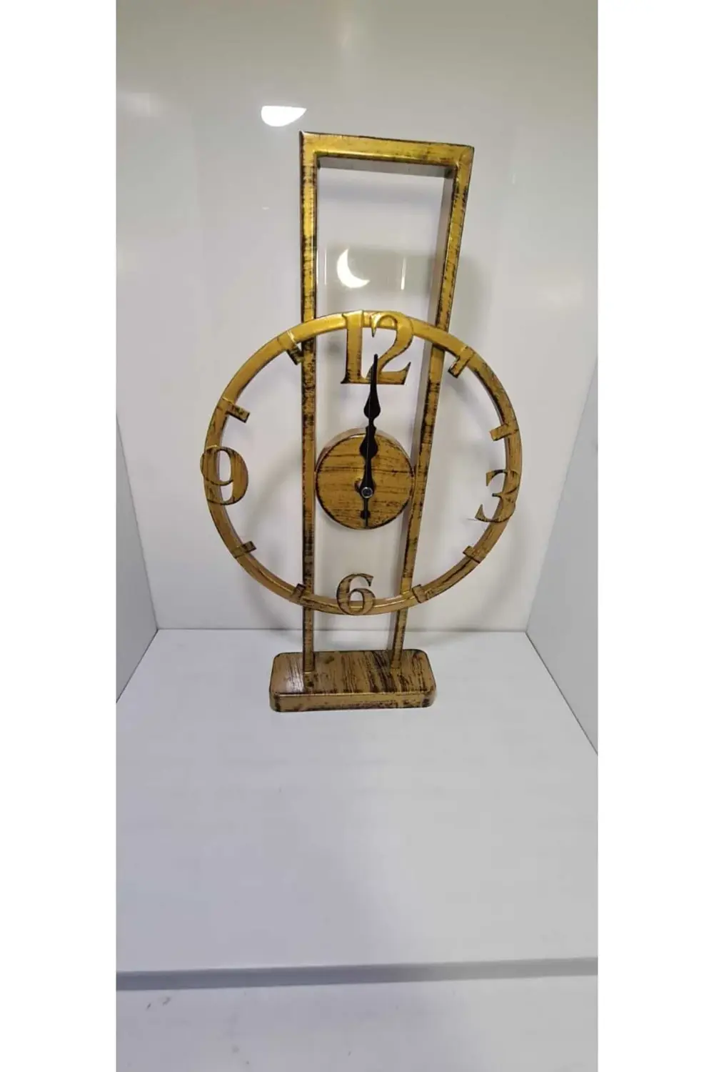 Metal Dikdörtgen Masa Saati Gold 28,5*38CM