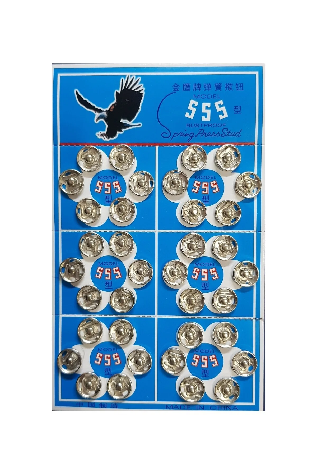 Metal, Dikmeli Çıtçıt Düğme No1 (10mm) 36 Adet Gümüş