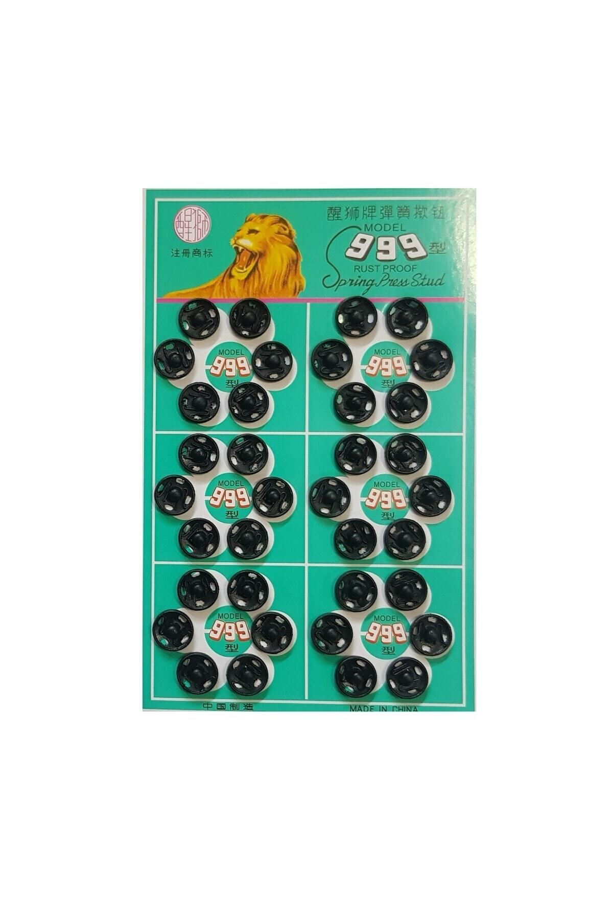 Tuhafiyecimiz Metal, Dikmeli Çıtçıt Düğme No1 (10Mm) 36 Adet Siyah