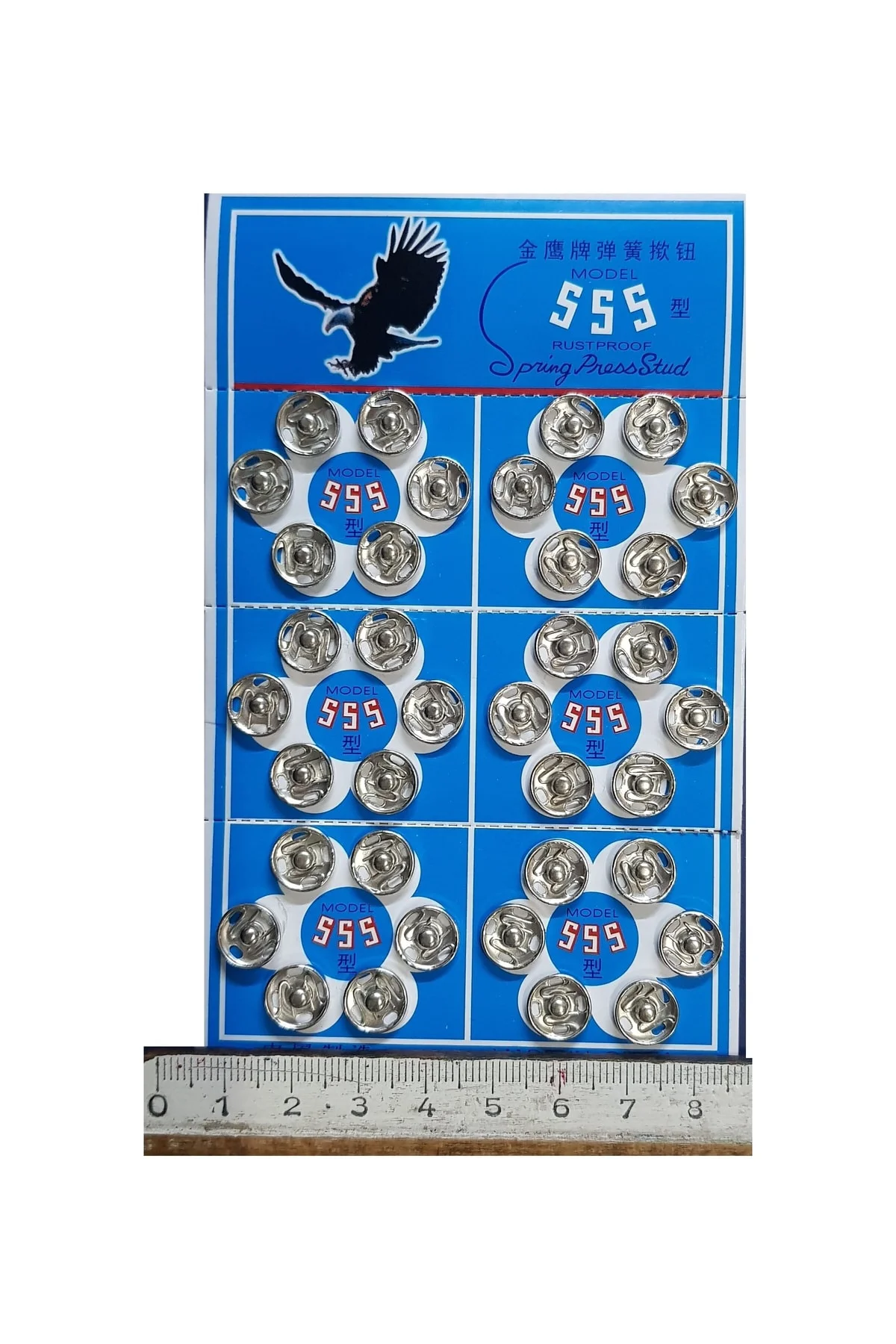 Metal, Dikmeli Çıtçıt Düğme No1 (10mm) 36 Adet Gümüş