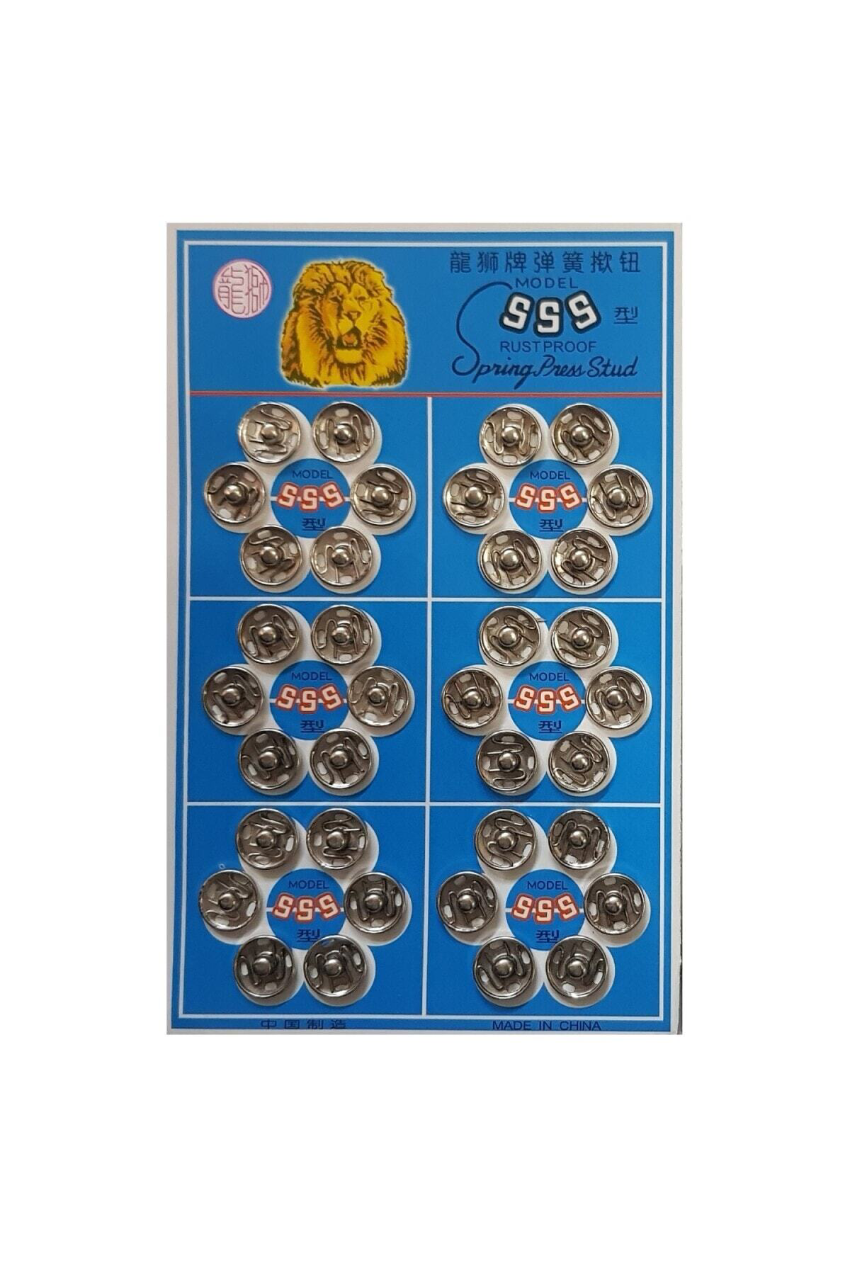 Tuhafiyecimiz Metal, Dikmeli Çıtçıt Düğme No1 (10Mm) 36 Adet Gümüş