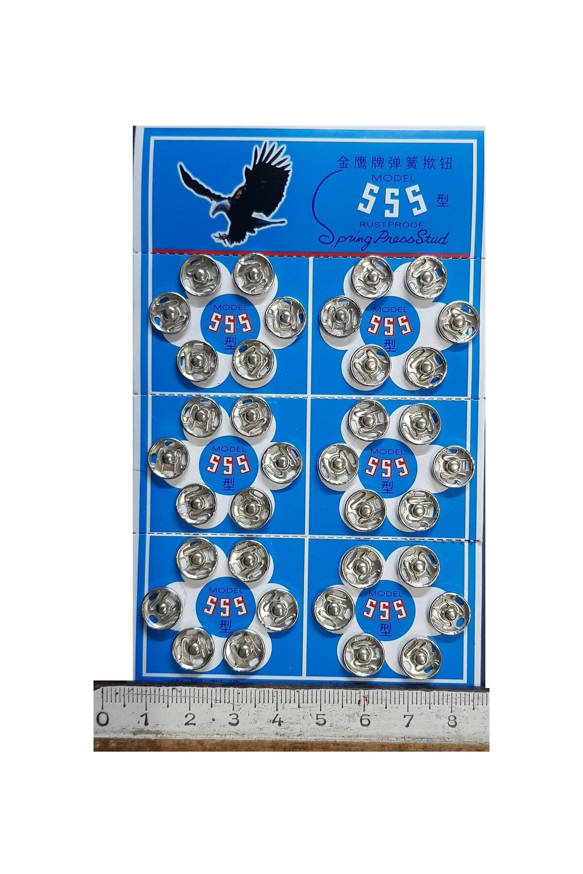 Tuhafiyecimiz Metal, Dikmeli Çıtçıt Düğme No1 (10Mm) 36 Adet Gümüş