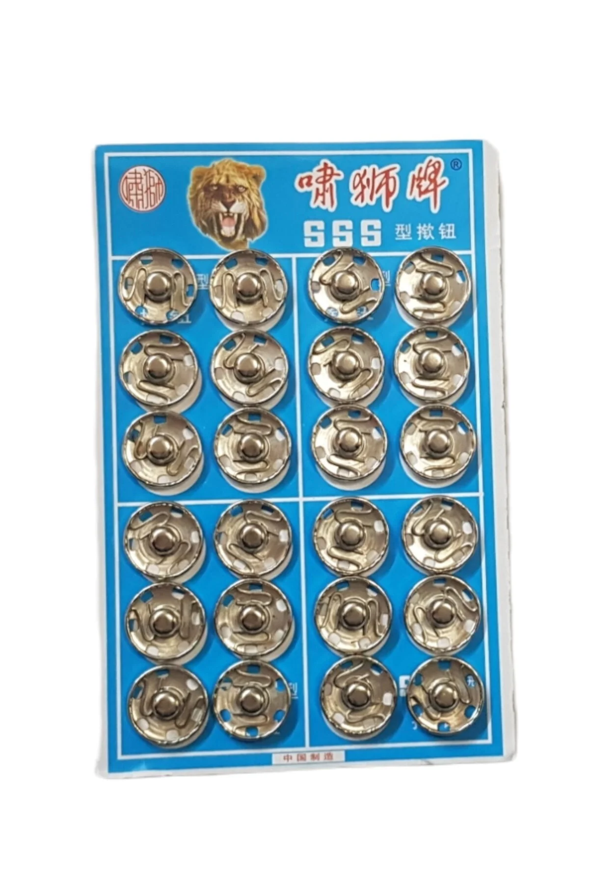 Metal, Dikmeli Çıtçıt Düğme No4 (16mm) 24 Adet Gümüş