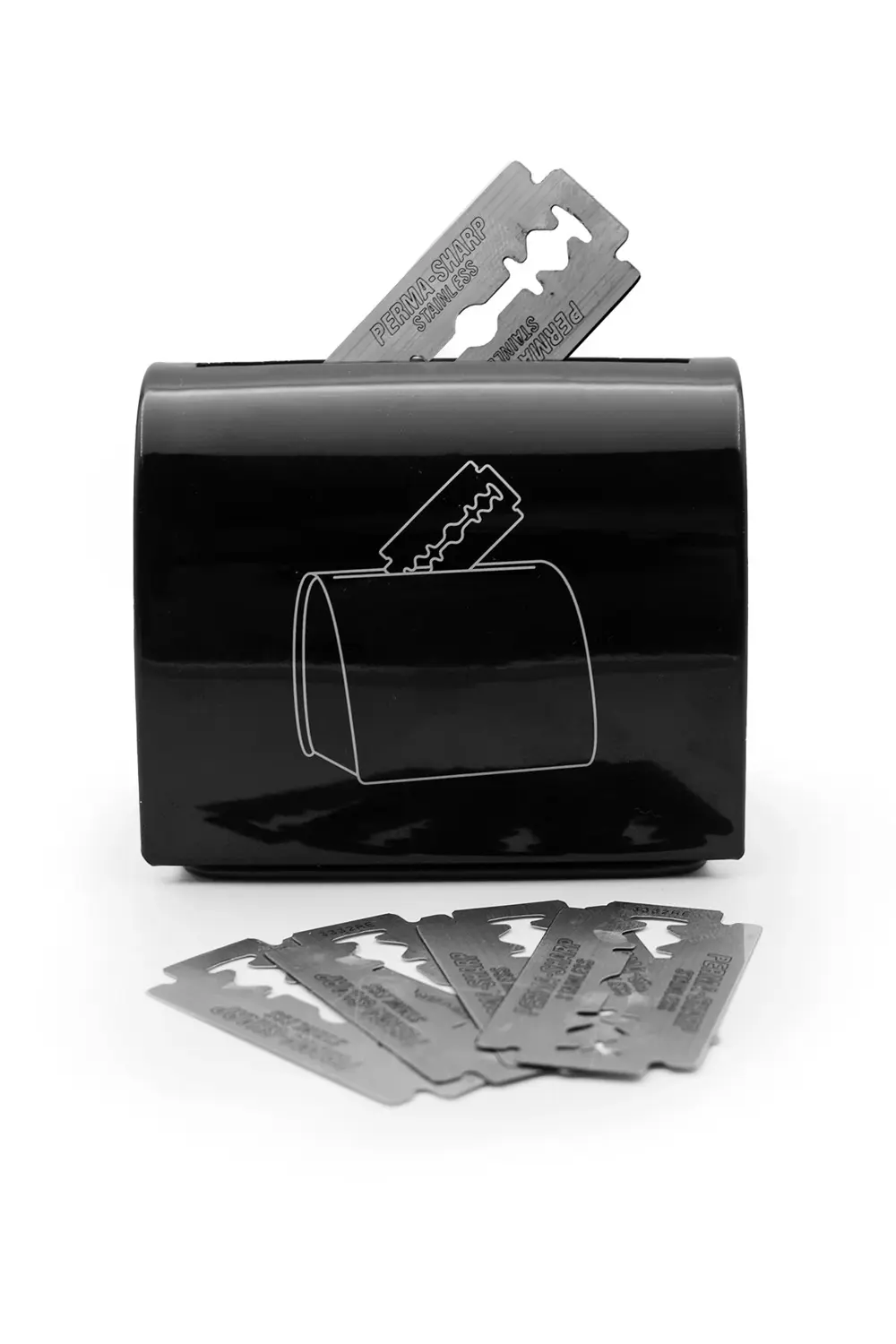 Metal Dizayn Jiletler Için Güvenli Saklama Siyah Atık Kutusu, Doğ Metal Dizayn Jiletler Için Güvenli Saklama Siyah Atık Kutusu, Doğ