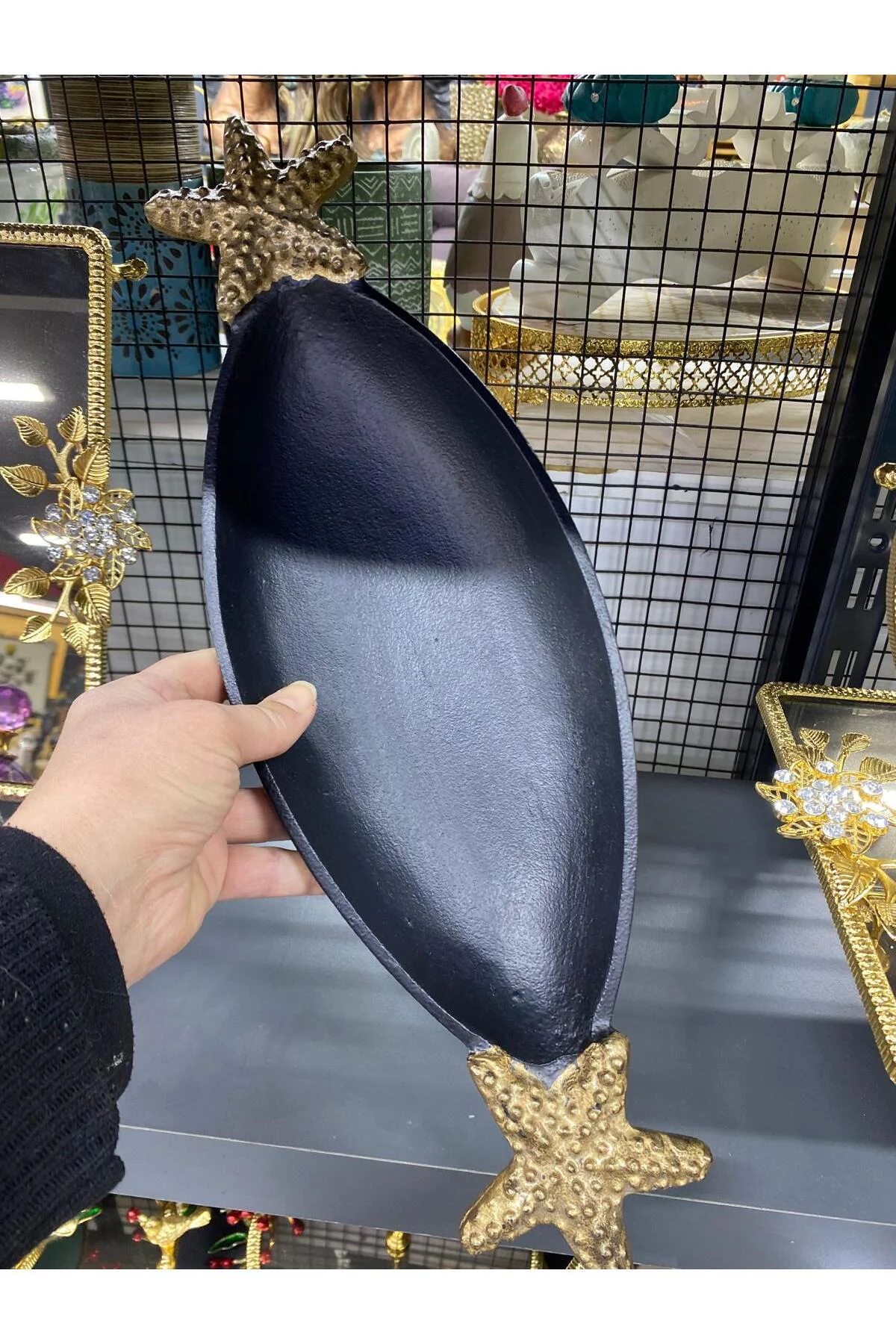 Metal Döküm Dekoratif Kayık Tabak