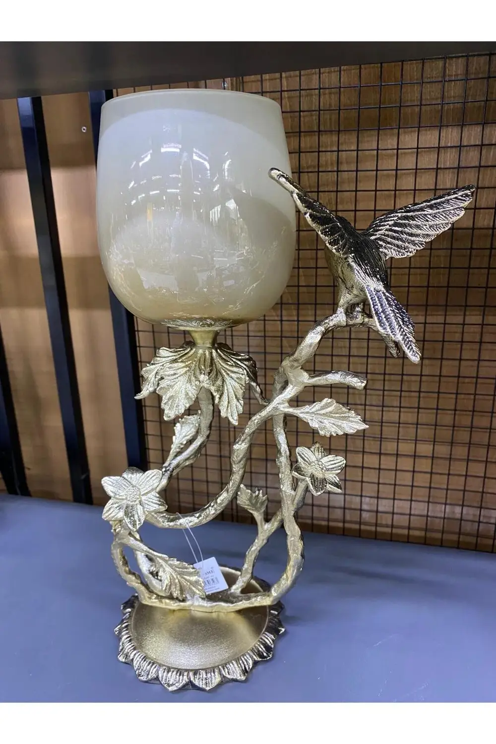 Metal Döküm Kuş Figürlü Şamdan 42*20cm