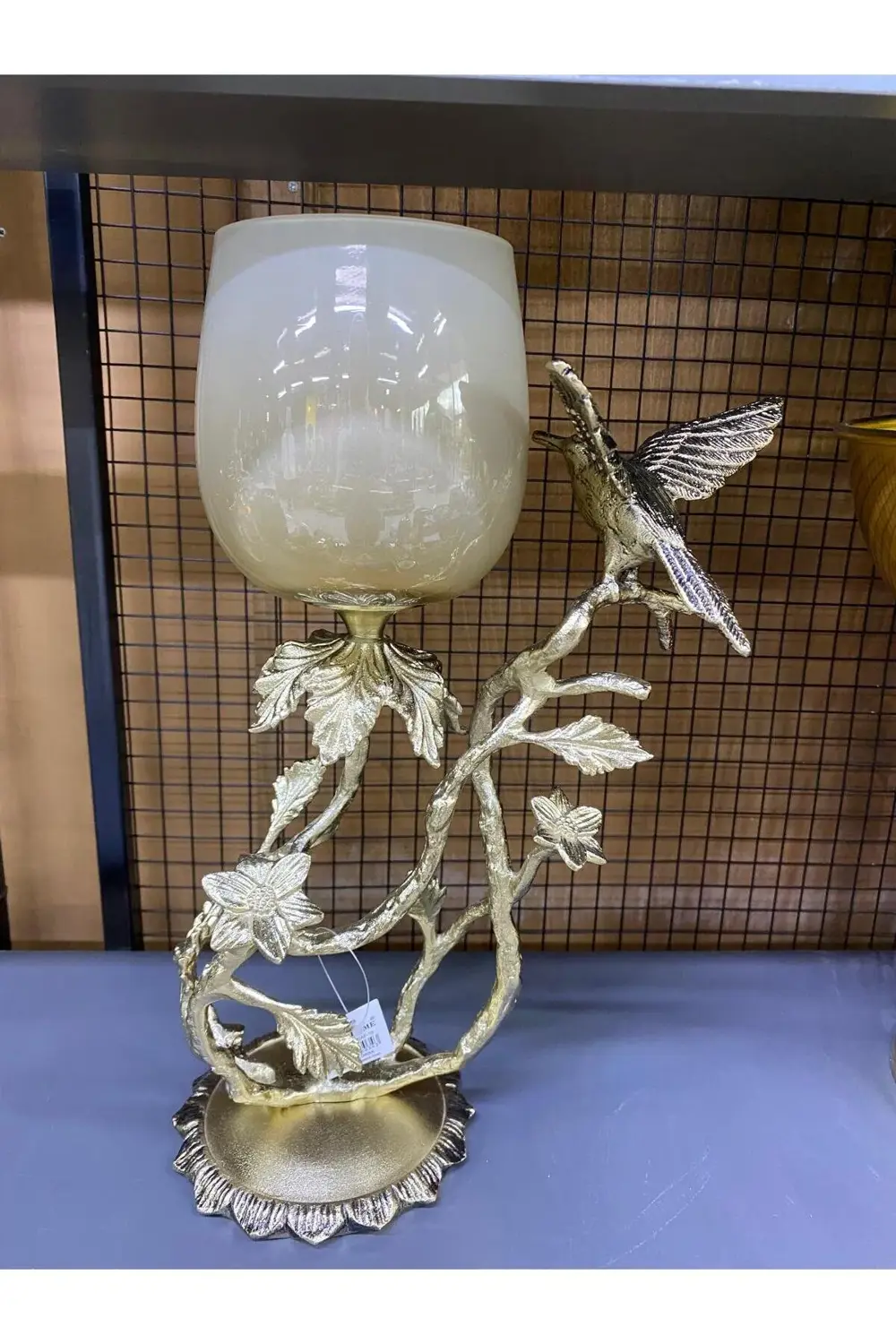 Metal Döküm Kuş Figürlü Şamdan 42*20cm