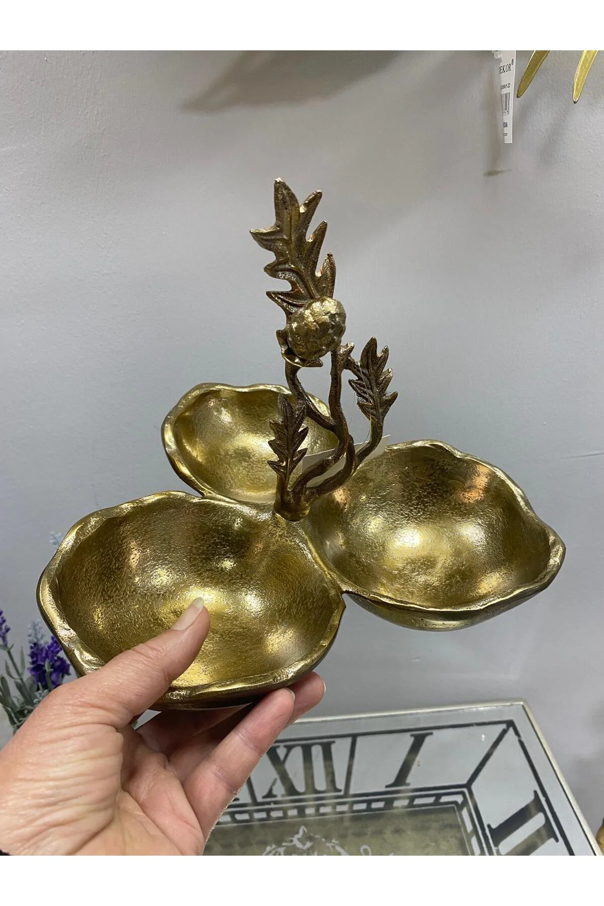 Metal Döküm Royal 3 Lü Sunumluk Çerezlik Şekerlik 25*23*22cm