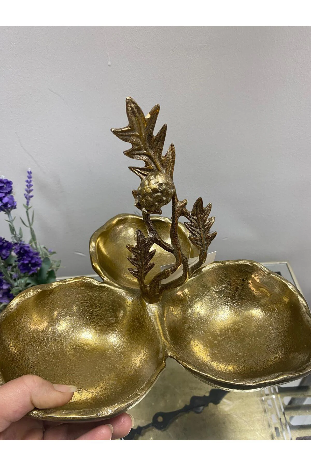 Metal Döküm Royal 3 Lü Sunumluk Çerezlik Şekerlik 25*23*22cm