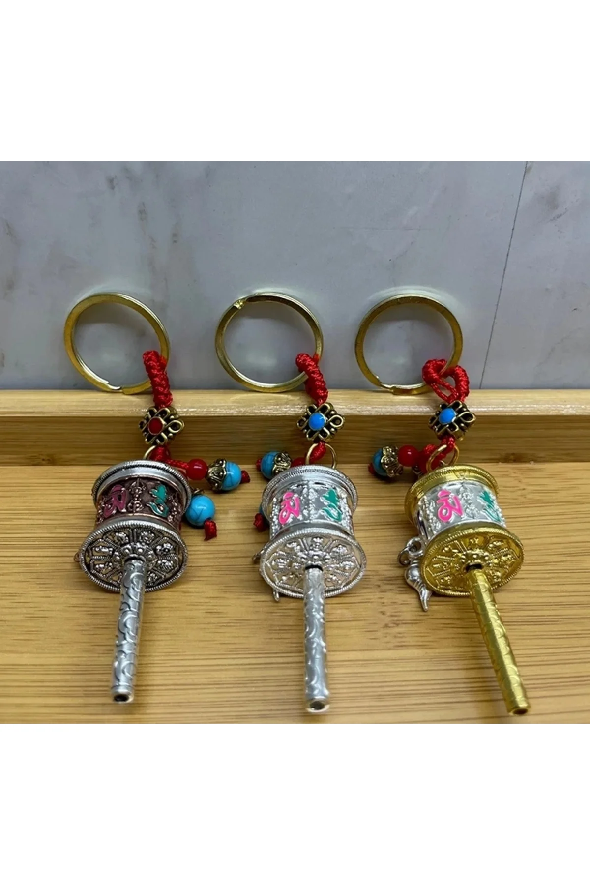 Metal Feng Shui Şans Çarkı Anahtarlık Alk4458