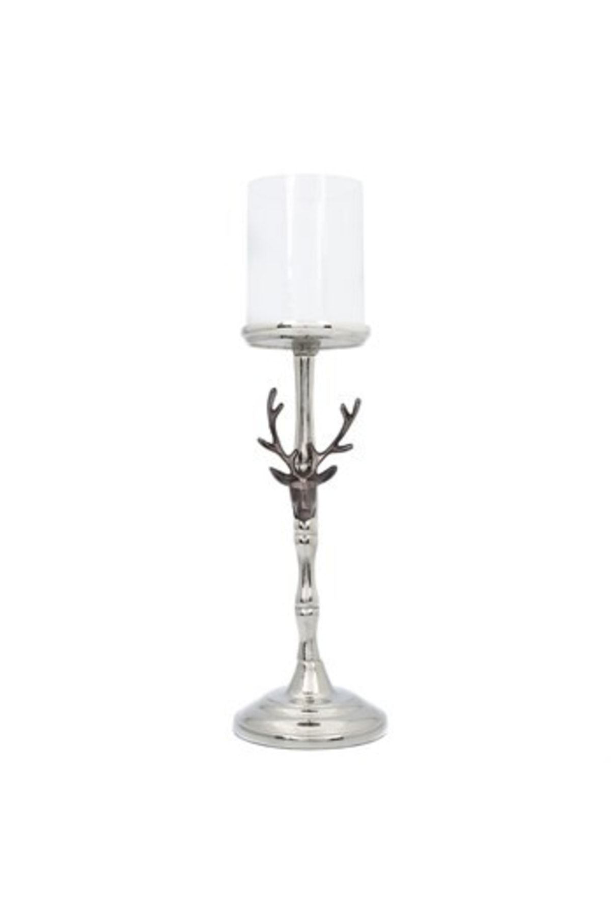 Vitale Metal Geyik Kafalı Mumluk 15X47 Cm Ak.Ij0015