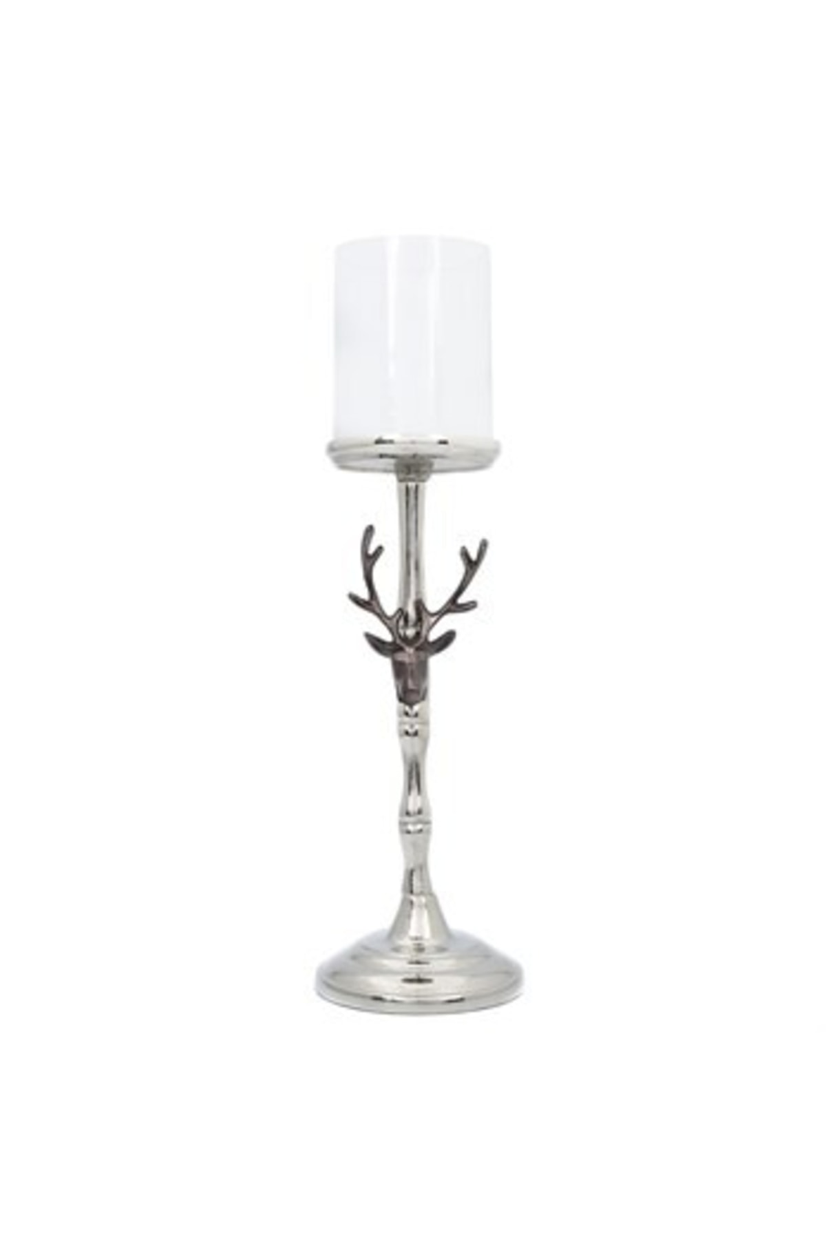 Metal Geyik Kafalı Mumluk 15x47 Cm Ak.ıj0015