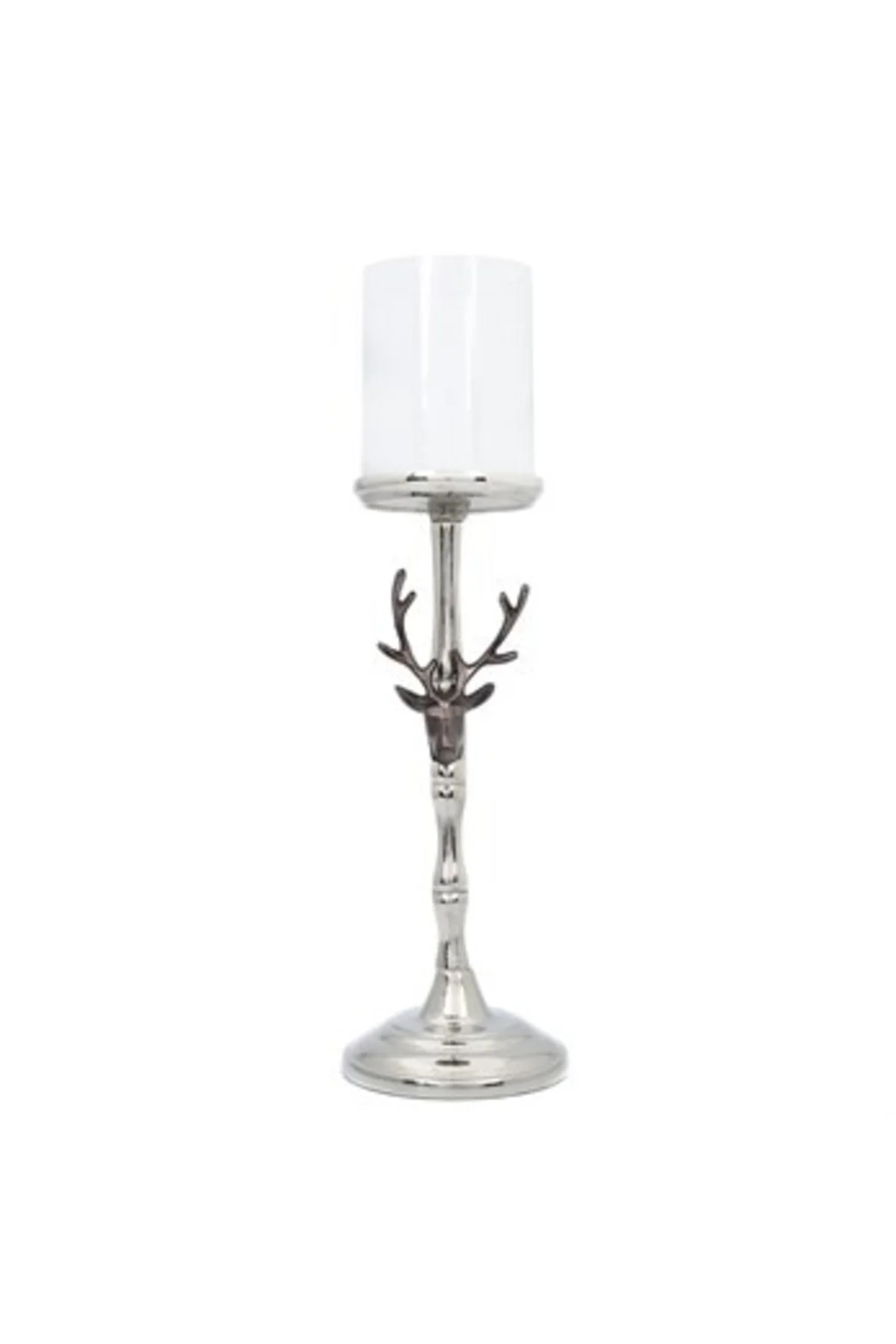 Metal Geyik Kafalı Mumluk 15x47 Cm Ak.ıj0015