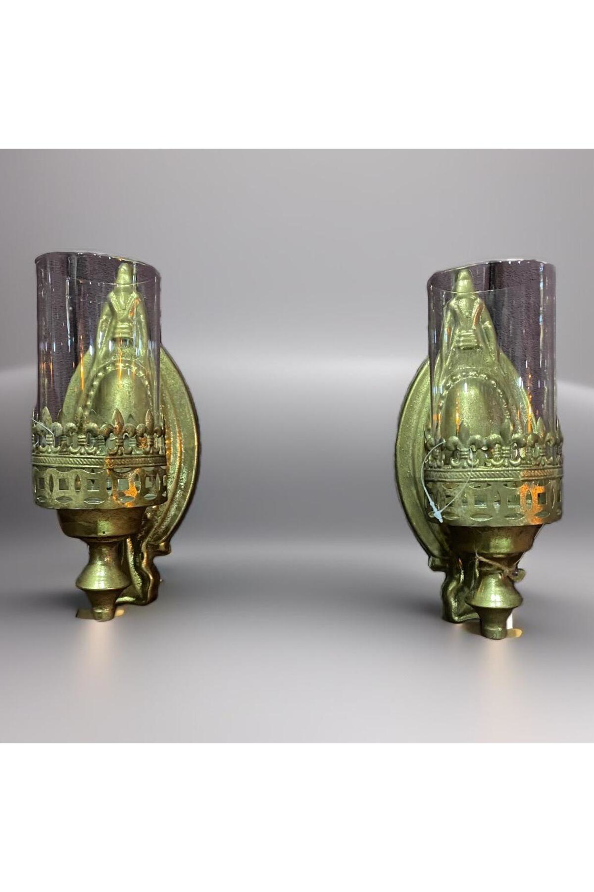 Elif Aksesuar Metal Gold 2Li Duvar Şamdanı