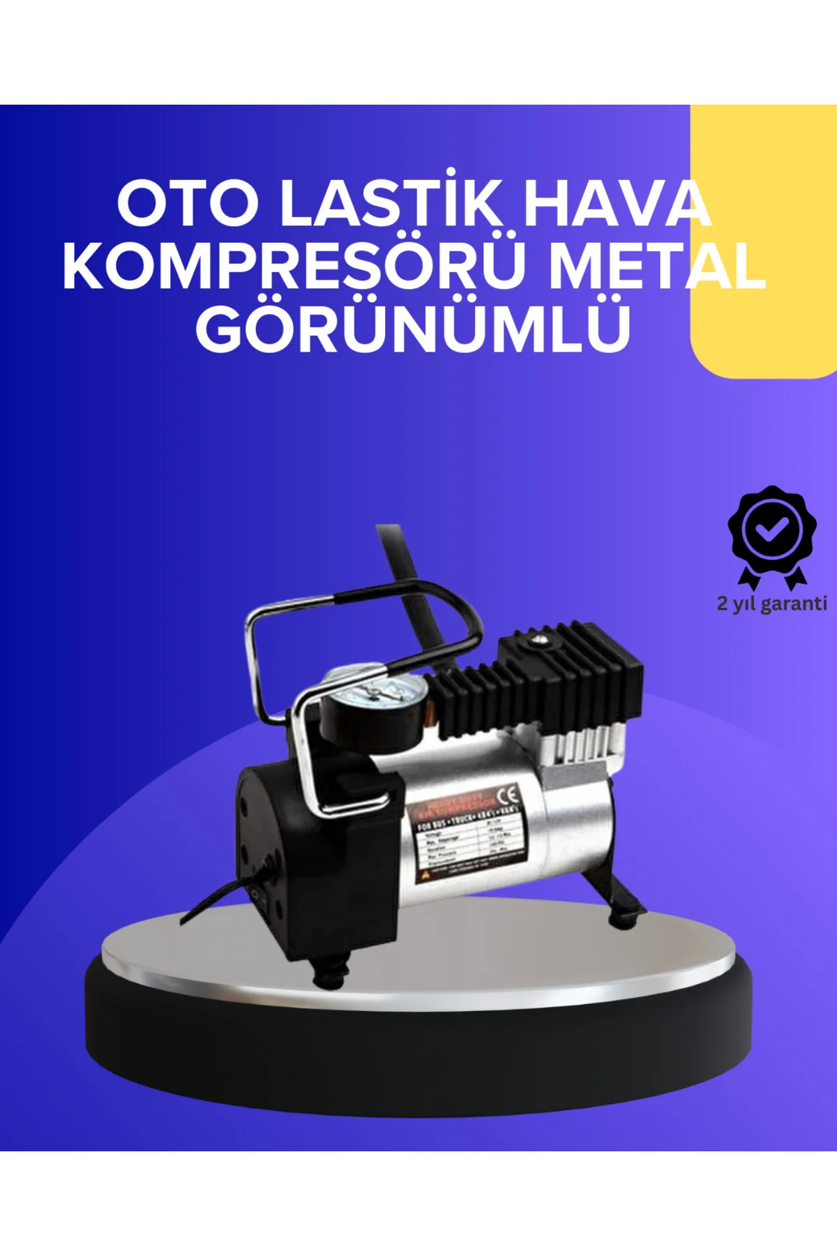 Metal Gövdeli Oto Lastik Hava Kompresörü 12V 140 Psi Hızlı Şişirme