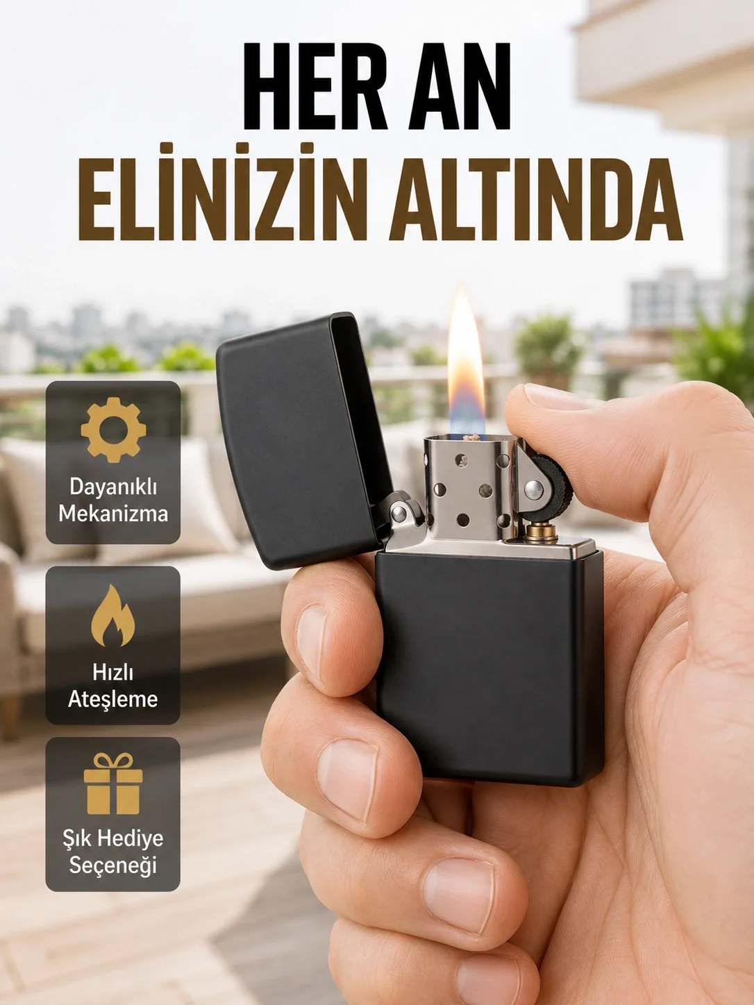 Metal Gövdeli Tasarım Çakmak Mat Yüzeyli ve Ergonomik Tutma Özellikli Fiyatı, Yorumları ve Özellikleri