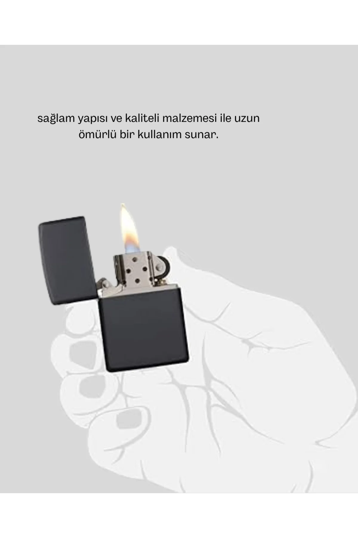 Metal Gövdeli Tasarım Çakmak Mat Yüzeyli ve Ergonomik Tutma Özell