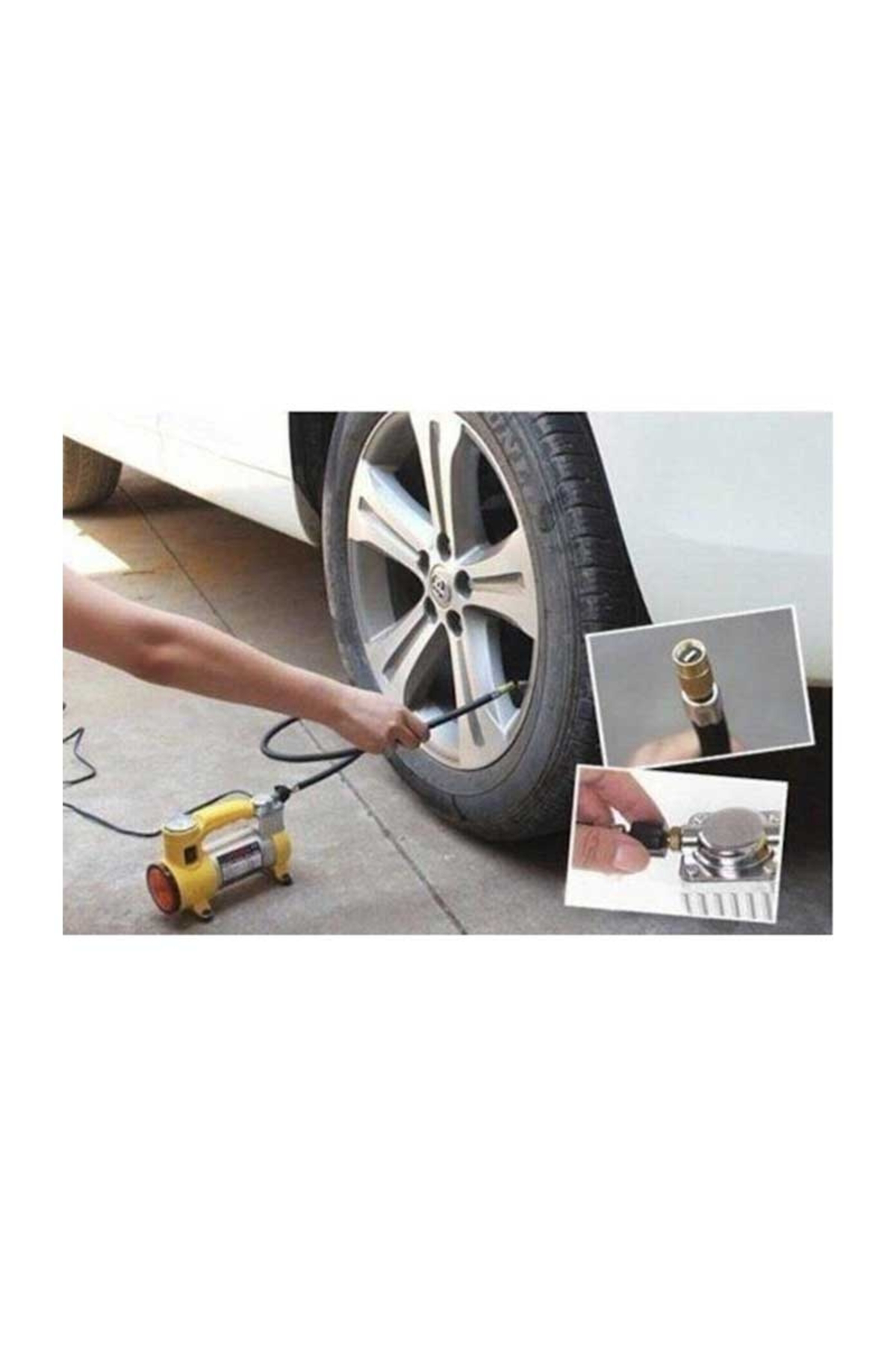 Ok Aksesuar Metal Gövdeli Ve İşıklı Mini Araç Hava Kompresörü Go50601633810