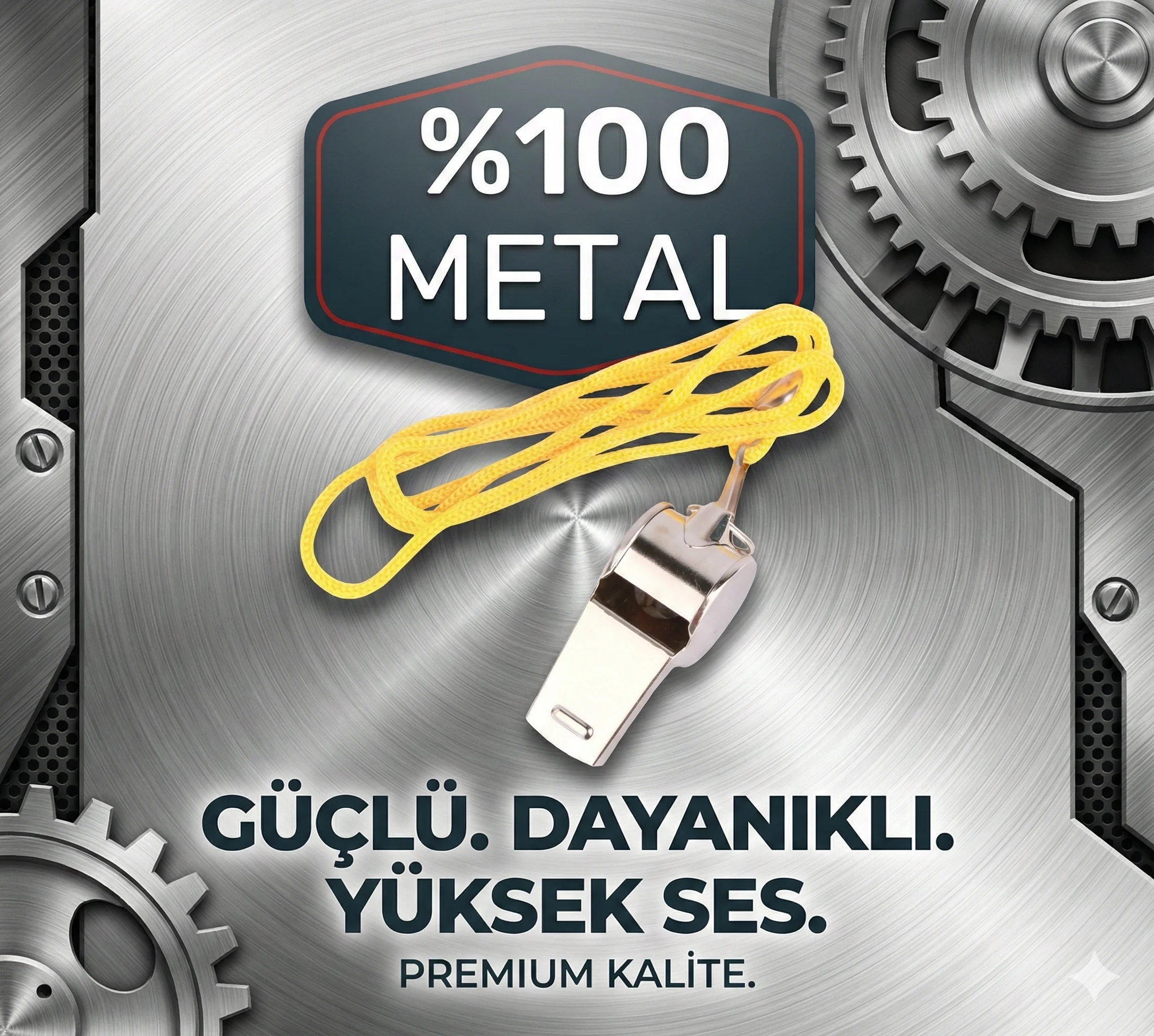 Metal Ipli Hakem ve Deprem Düdüğü (24'lü)