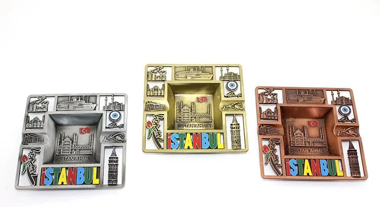 Metal İstanbul Temalı Yöresel Küllük - 12x12 Cm Şık Masif Tasarım Fiyatı, Yorumları ve Özellikleri