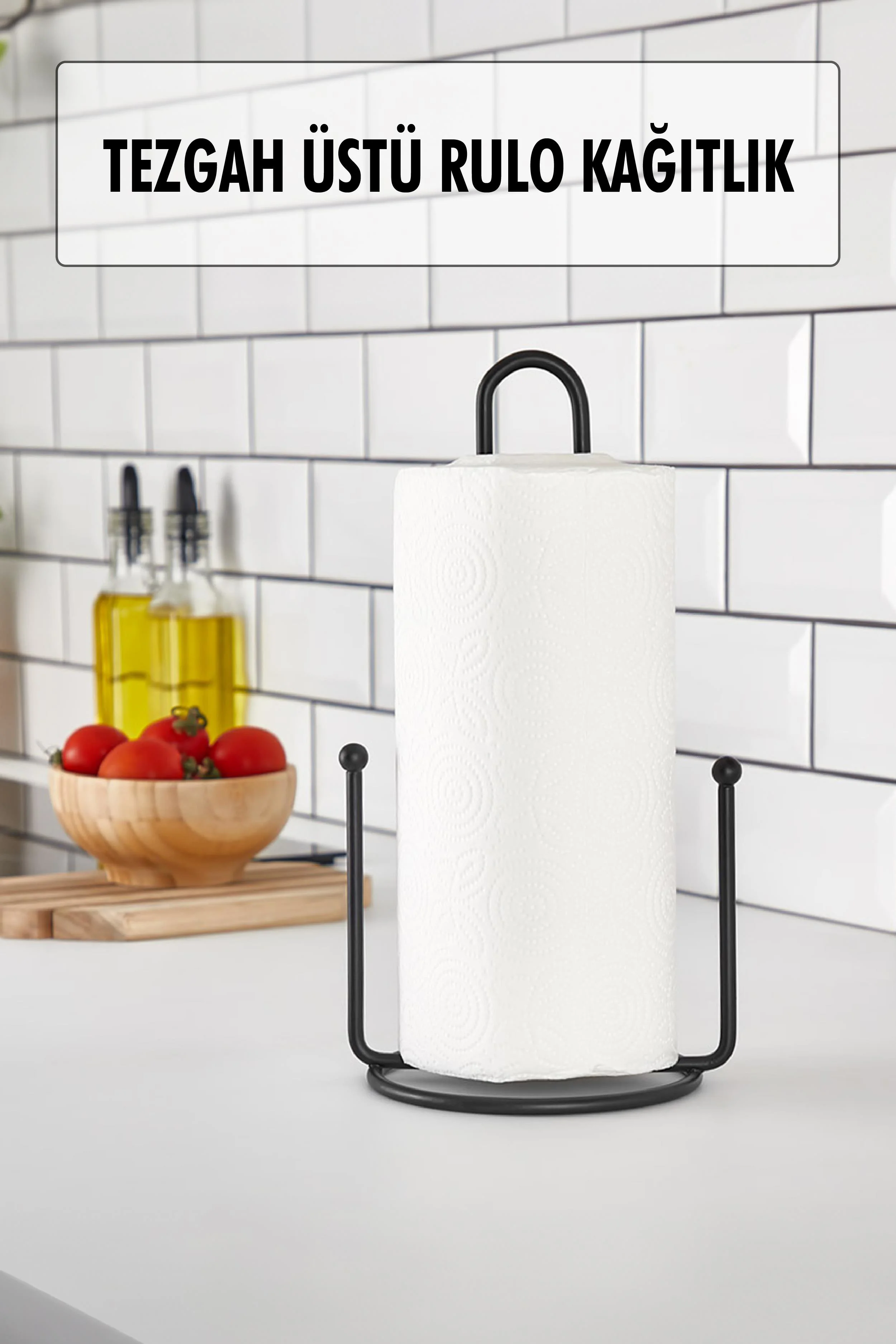Metal Kağıt Havluluk &amp; Dik Havlu Peçetelik Siyah 28 Cm
