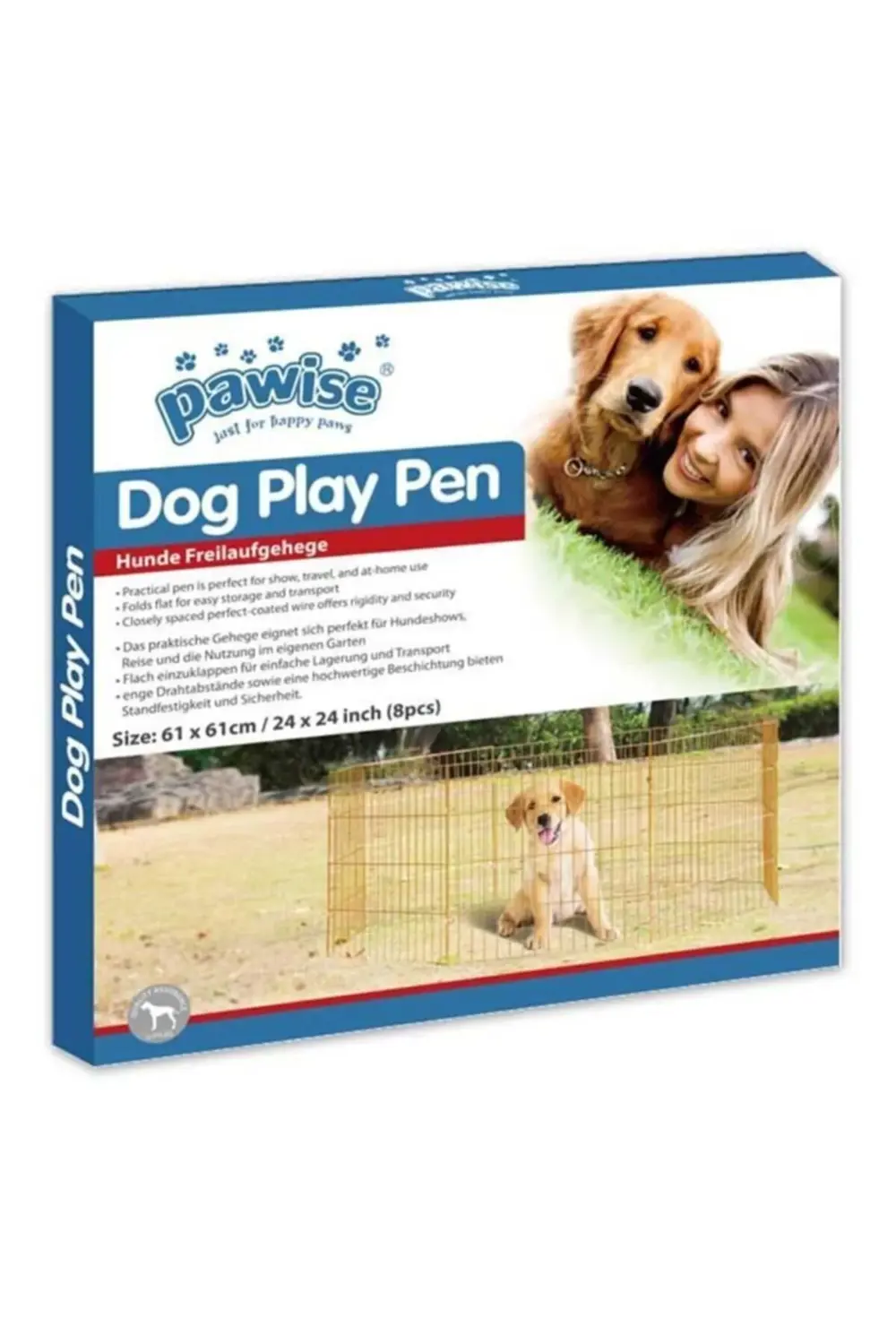 Metal Köpek Oyun Bahçesi Çiti 8 Parça 60x60 Cm - 679-12556