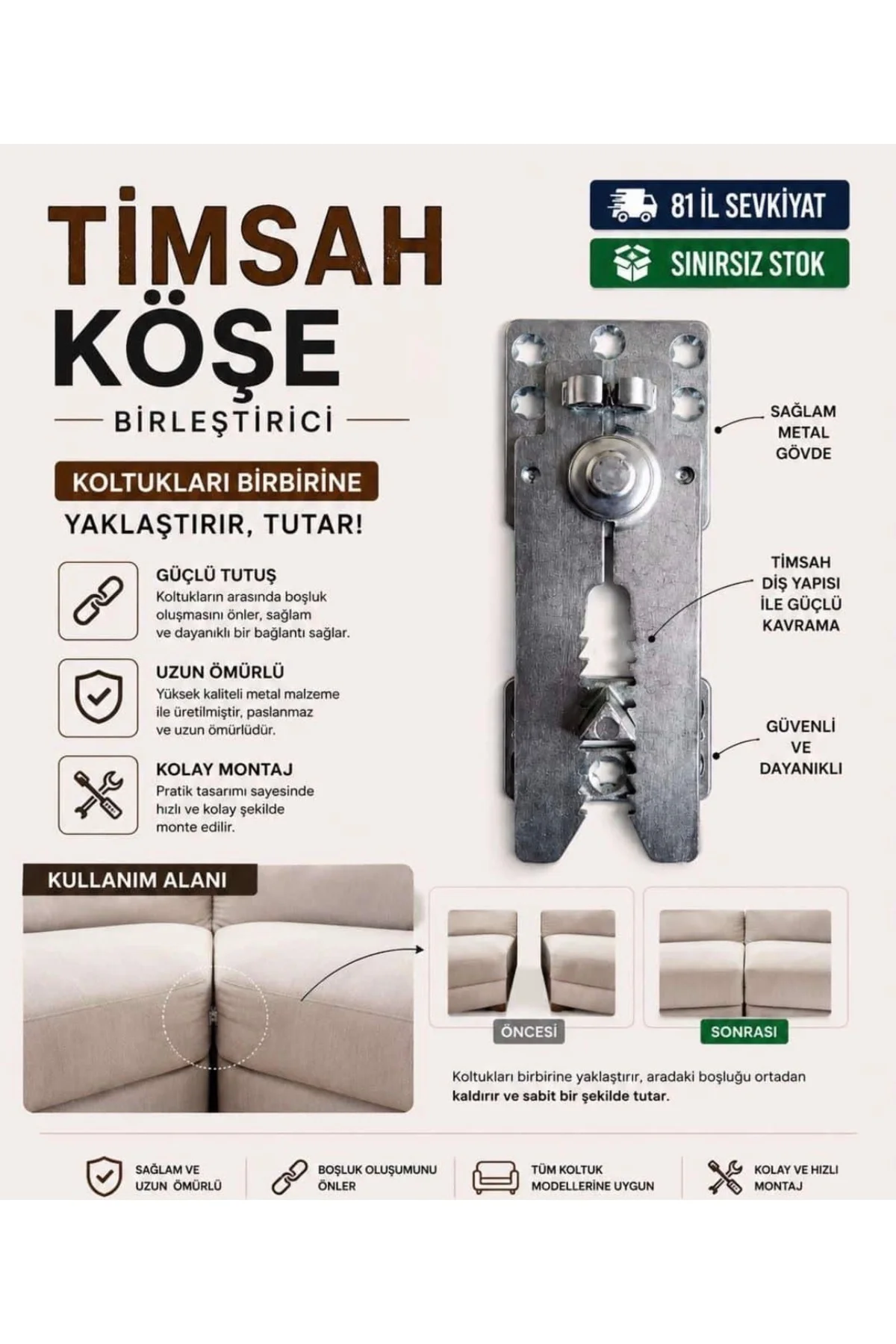 Metal Köşe Koltuk Birleştirici Aparatı 2 Adet L Koltuk Birleştirme Aparatı '' TİMSAH MODEL '' Metal Köşe Koltuk Birleştirici Aparatı 2 Adet L Koltuk Birleştirme Aparatı '' TİMSAH MODEL ''