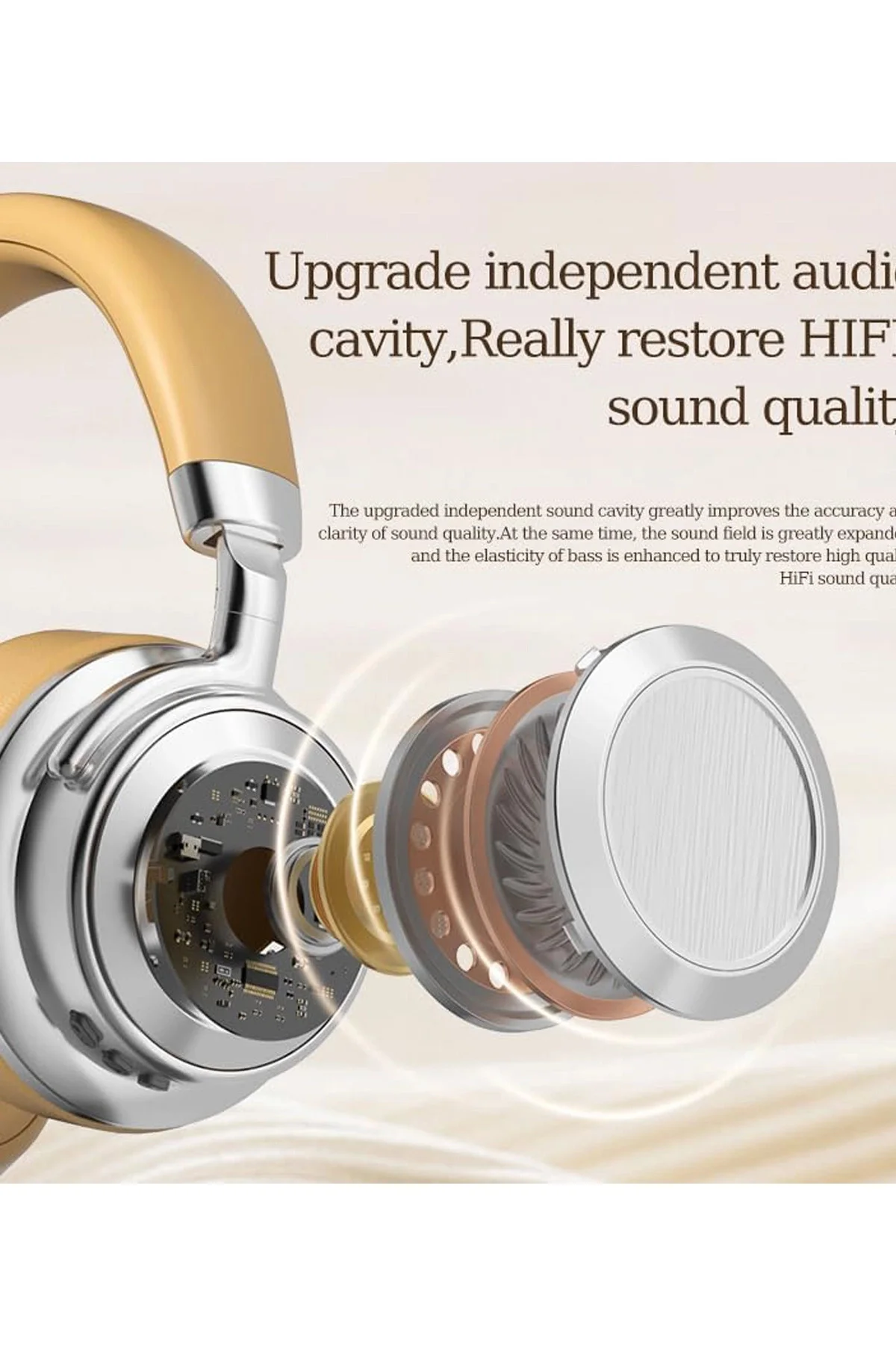 Metal Kulak Üstü Kablosuz Bluetooth Kulaklık Hybrid Anc Type-c Hı