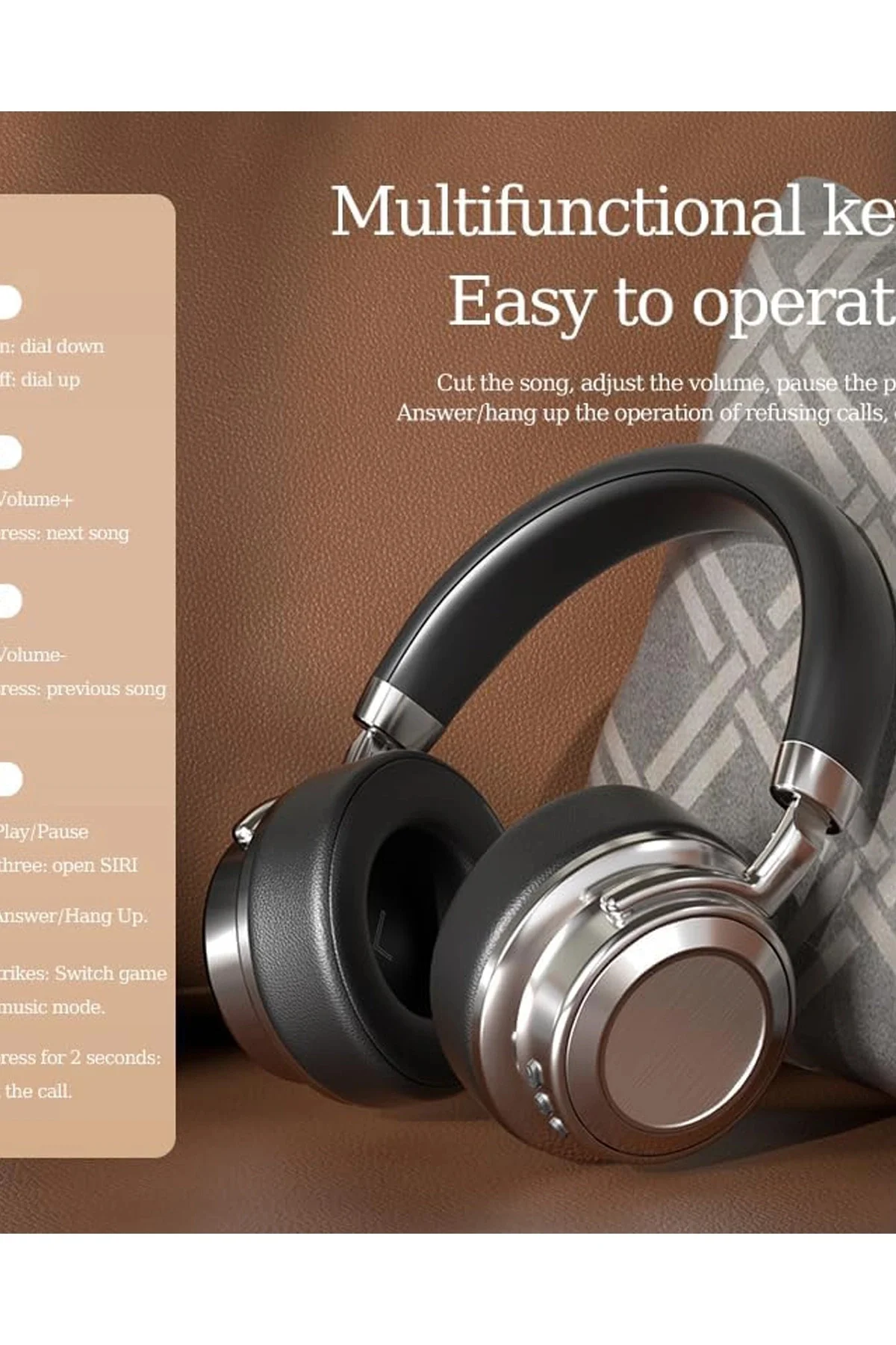 Metal Kulak Üstü Kablosuz Bluetooth Kulaklık Hybrid Anc Type-c Hı Metal Kulak Üstü Kablosuz Bluetooth Kulaklık Hybrid Anc Type-c Hı