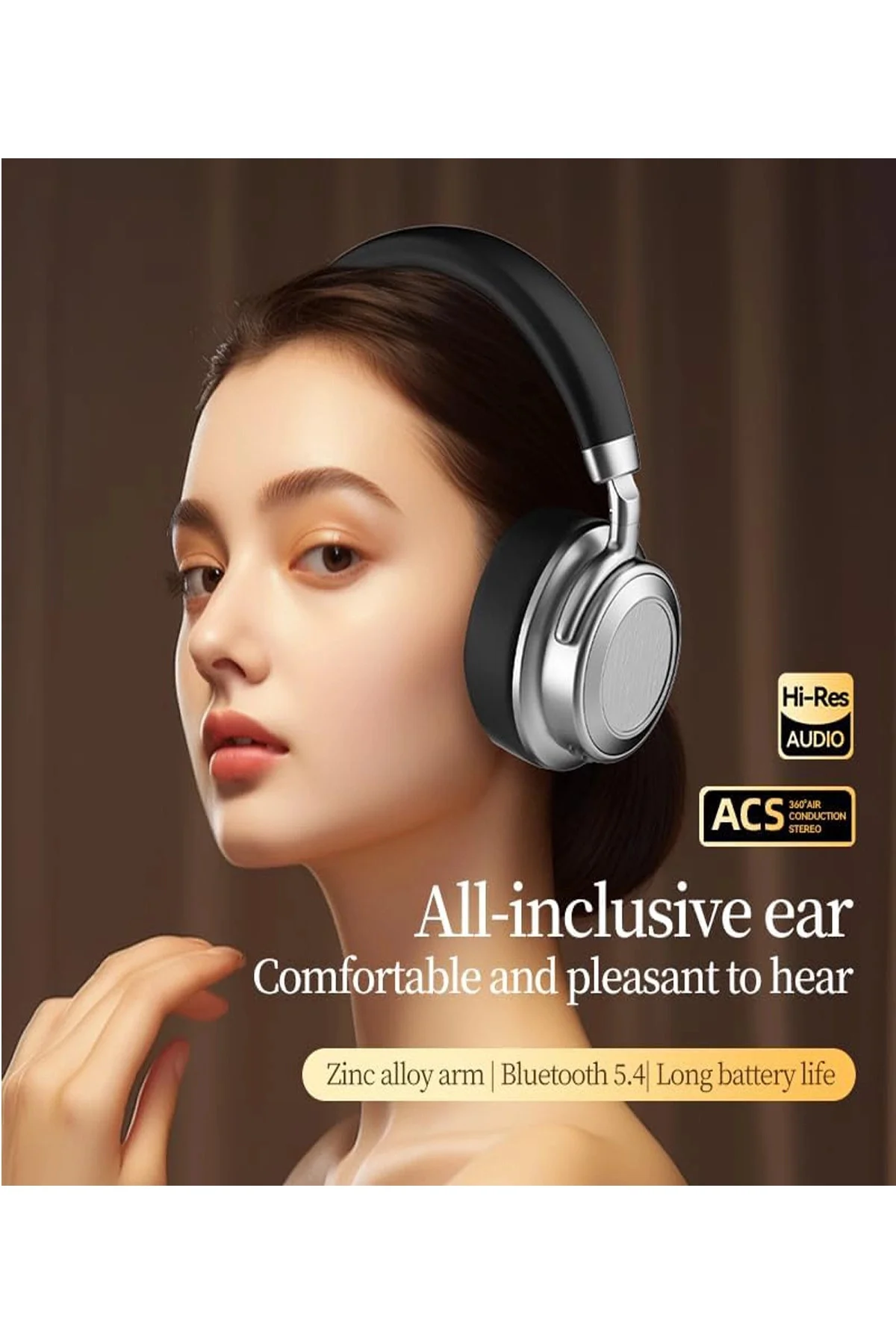 Metal Kulak Üstü Kablosuz Bluetooth Kulaklık Hybrid Anc Type-c Hı
