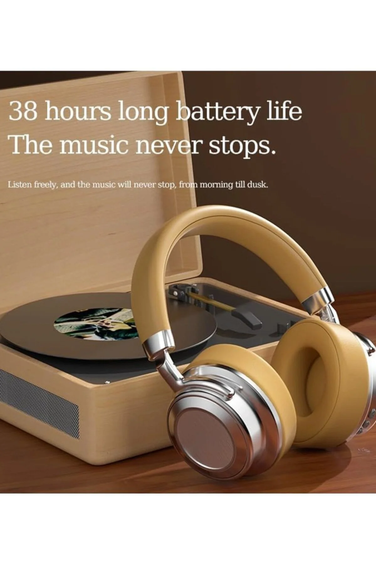 Metal Kulak Üstü Kablosuz Bluetooth Kulaklık Hybrid Anc Type-c Hızlı Şarj Bluetooth 6.0