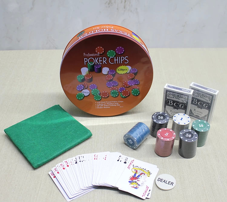 Just Cheap Store Metal Kutulu 120 Chip Ve 2 Adet İskambil  Kağit Setine Sahip Poke