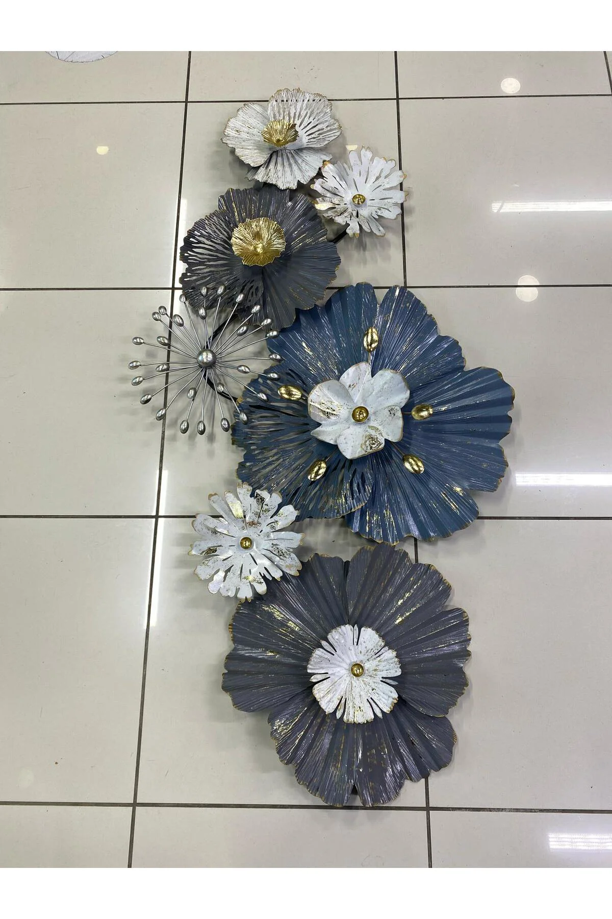 Metal Lotus Çiçek Duvar Dekoru 130*65cm