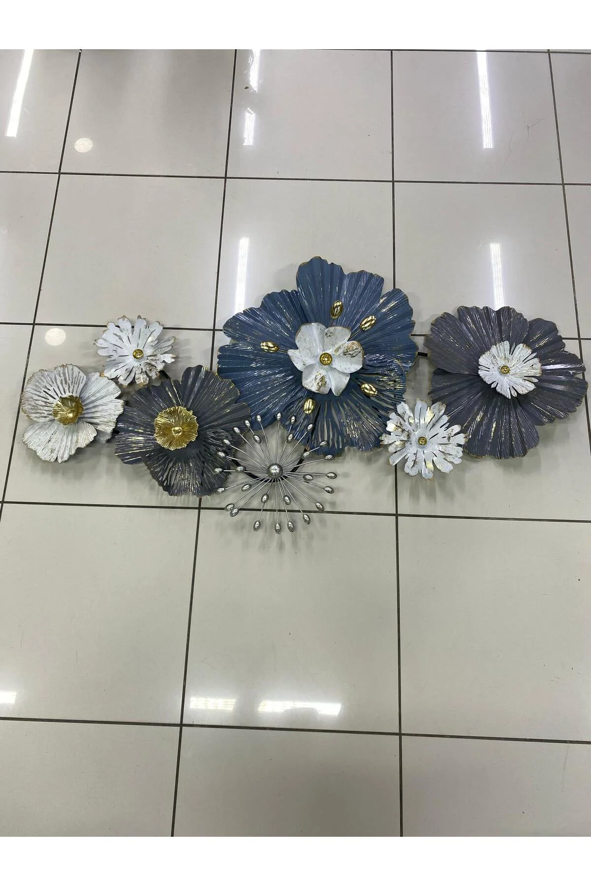 Metal Lotus Çiçek Duvar Dekoru 130*65cm