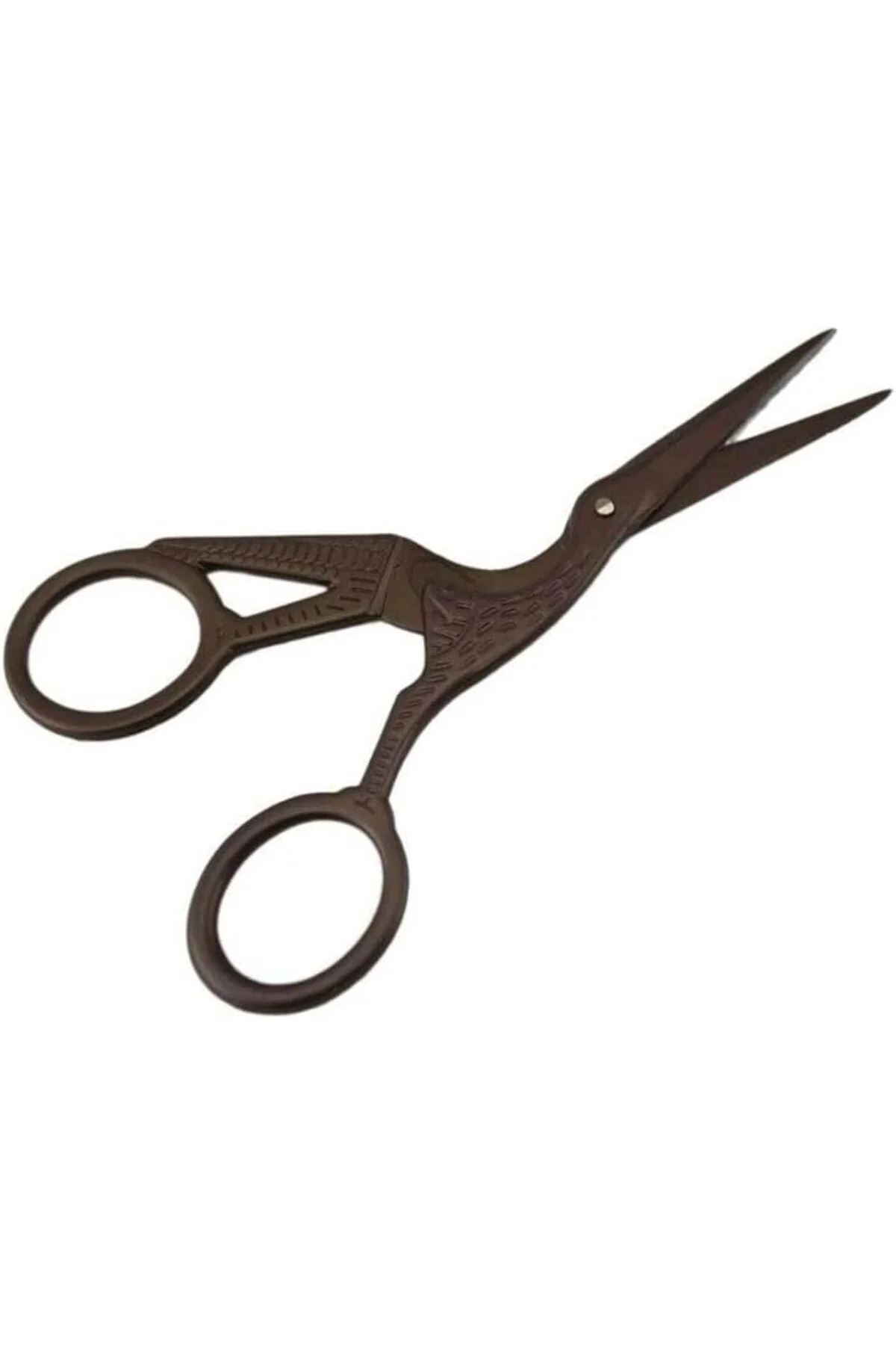 Metal Makas Sade Süslenmemiş Kuğu Modeli Söz Nişan Makası Bakır