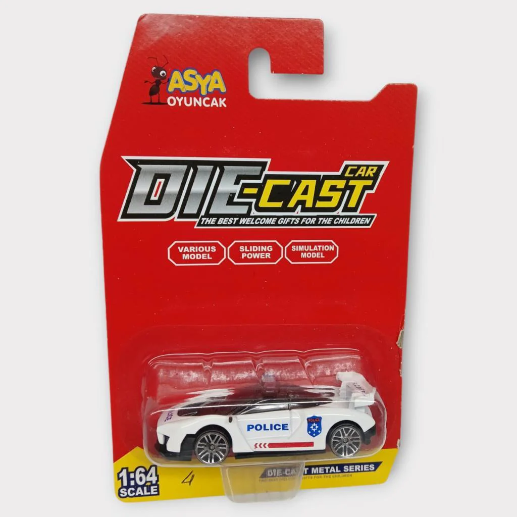 Metal Mini Polis Arabası  8 cm - Polis - 4 - 1 ADET