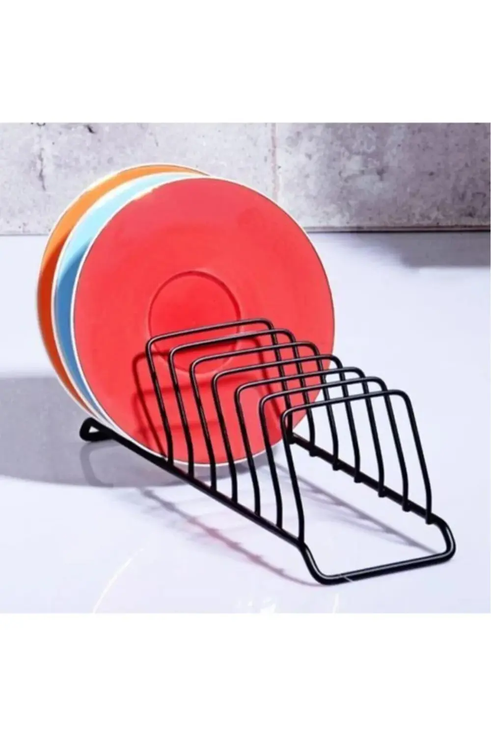 Metal Mini Tabaklık 9 Bölmeli Bulaşıklık Minik Tabak Raf Düzenley