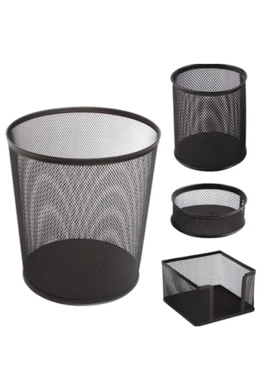 Metal Ofis Seti 4'lü Çöp Kutulu Glb001 Fx