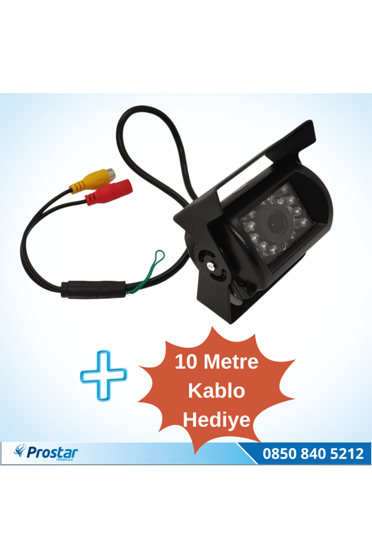 Navistar Metal Otobüs Kamyon Tır Geri Görüş Kamerası + 10 Metre Kablo Ledl