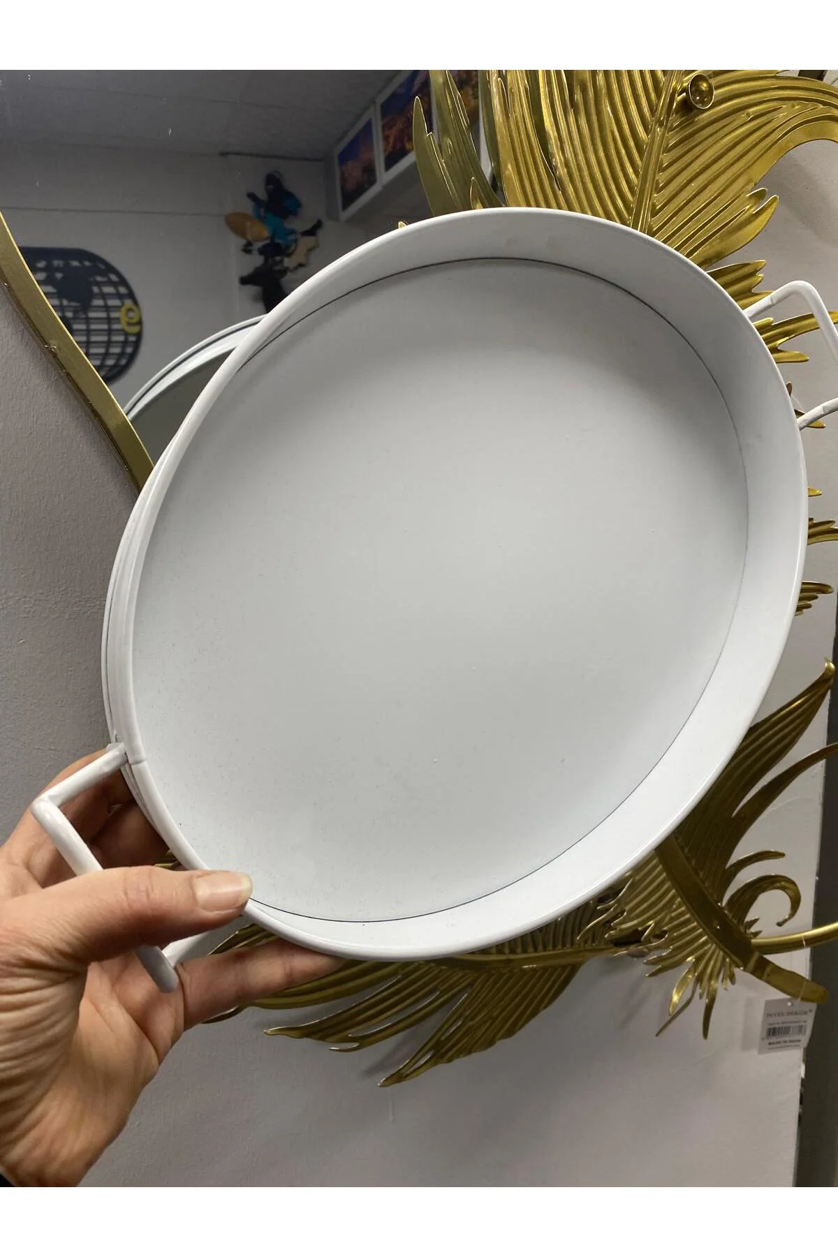 Metal Oval Büyük Boy Tepsi Beyaz 36 cm Metal Oval Büyük Boy Tepsi Beyaz 36 cm - Görsel 2