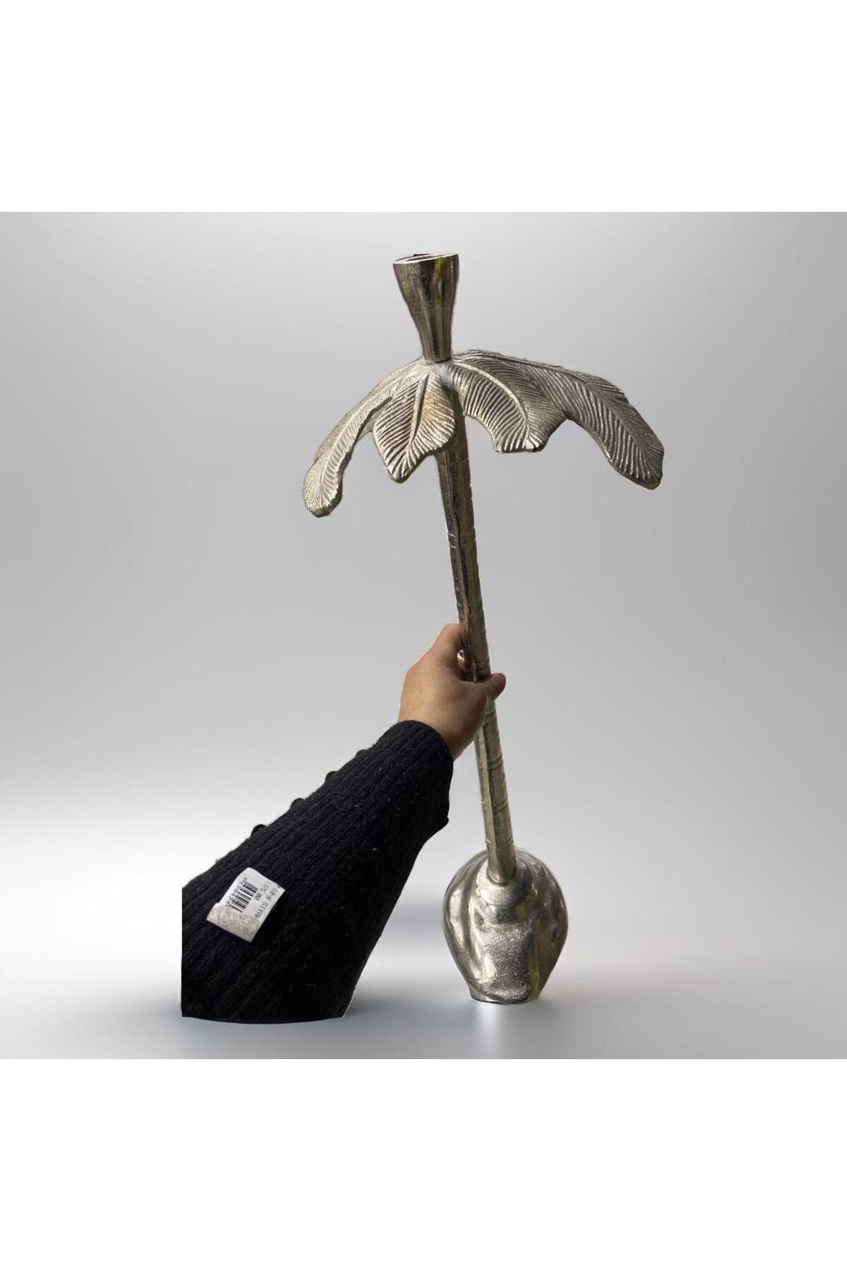 Vitale Metal Palmiye Mumluk 66*24*27Cm