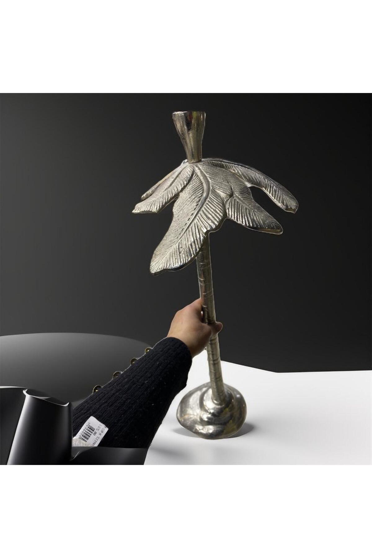 Metal Palmiye Mumluk 66*24*27CM