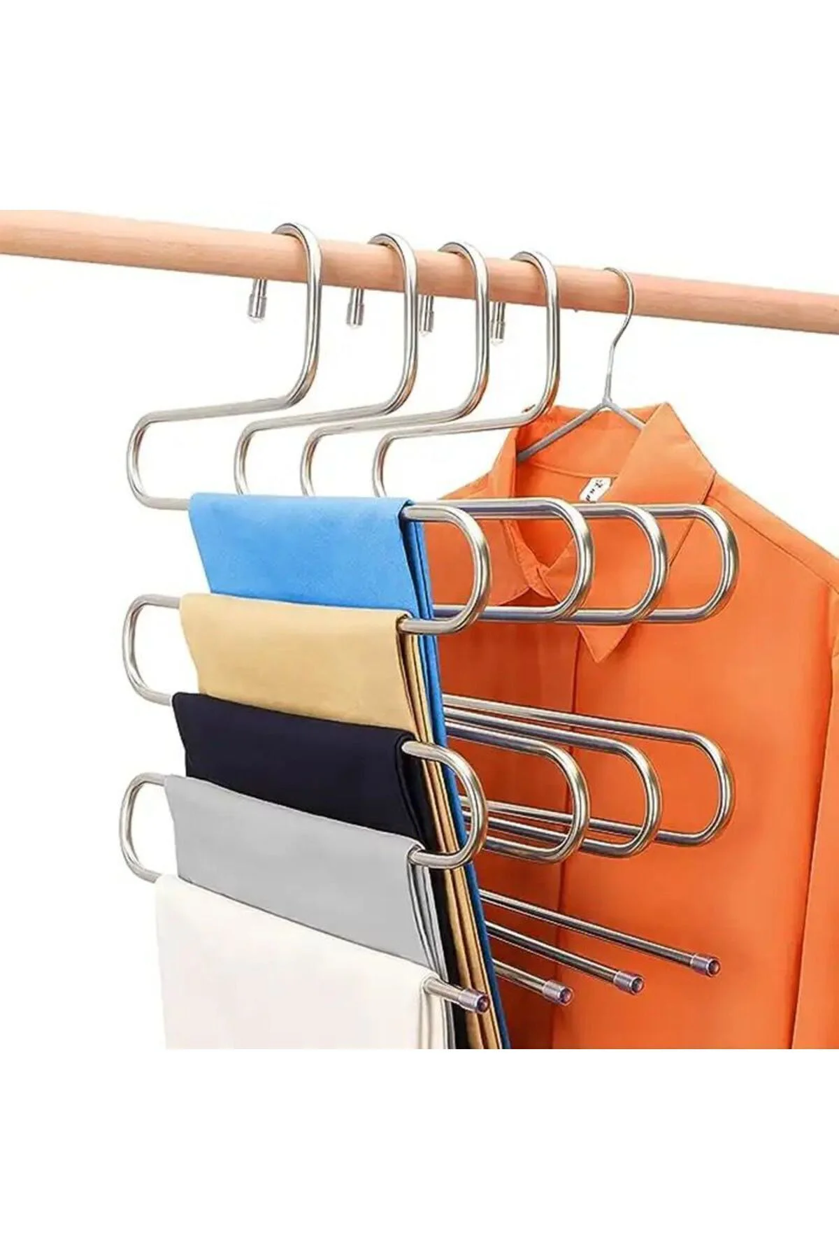Metal Pantalon Eşarp Dolap Içi Düzenleyici Pantolon Askısı 5 Katl