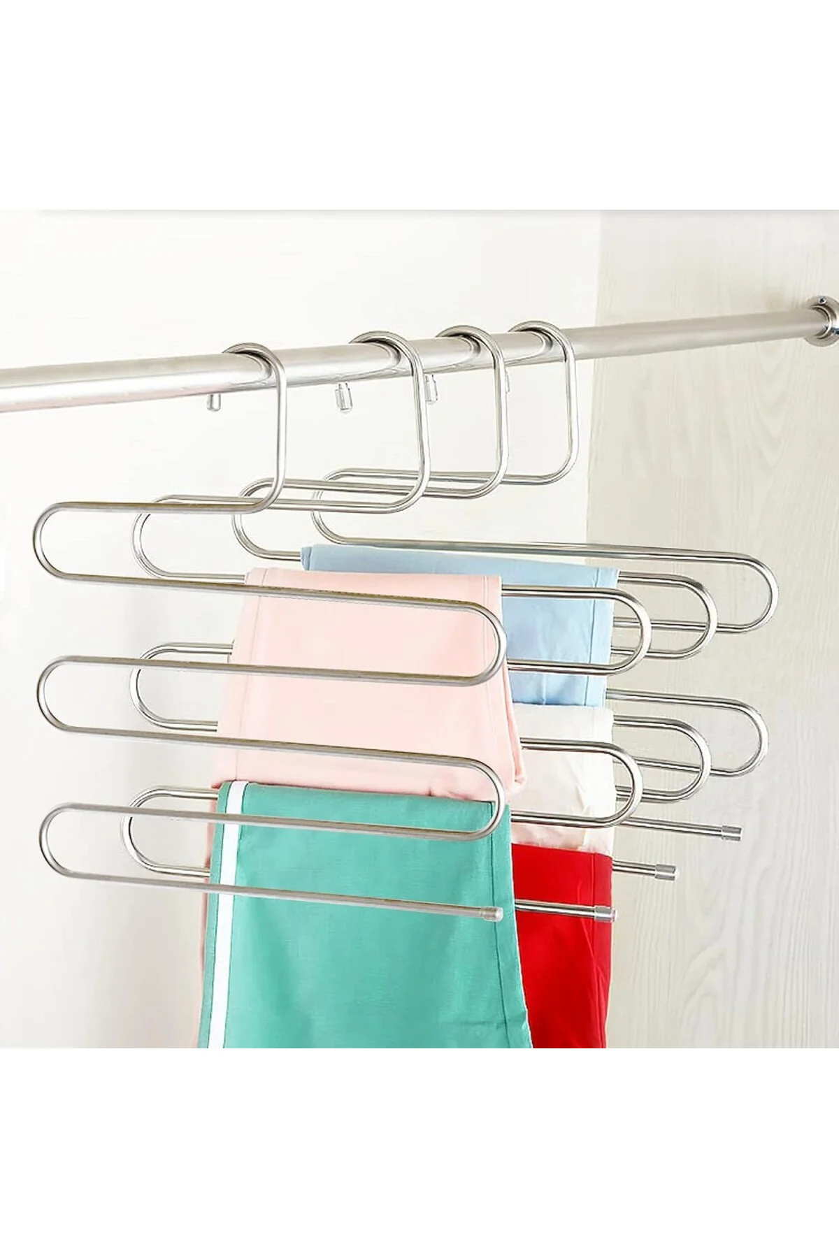 Metal Pantolon Eşarp Askısı 5 Katlı Askı - 3 Adet