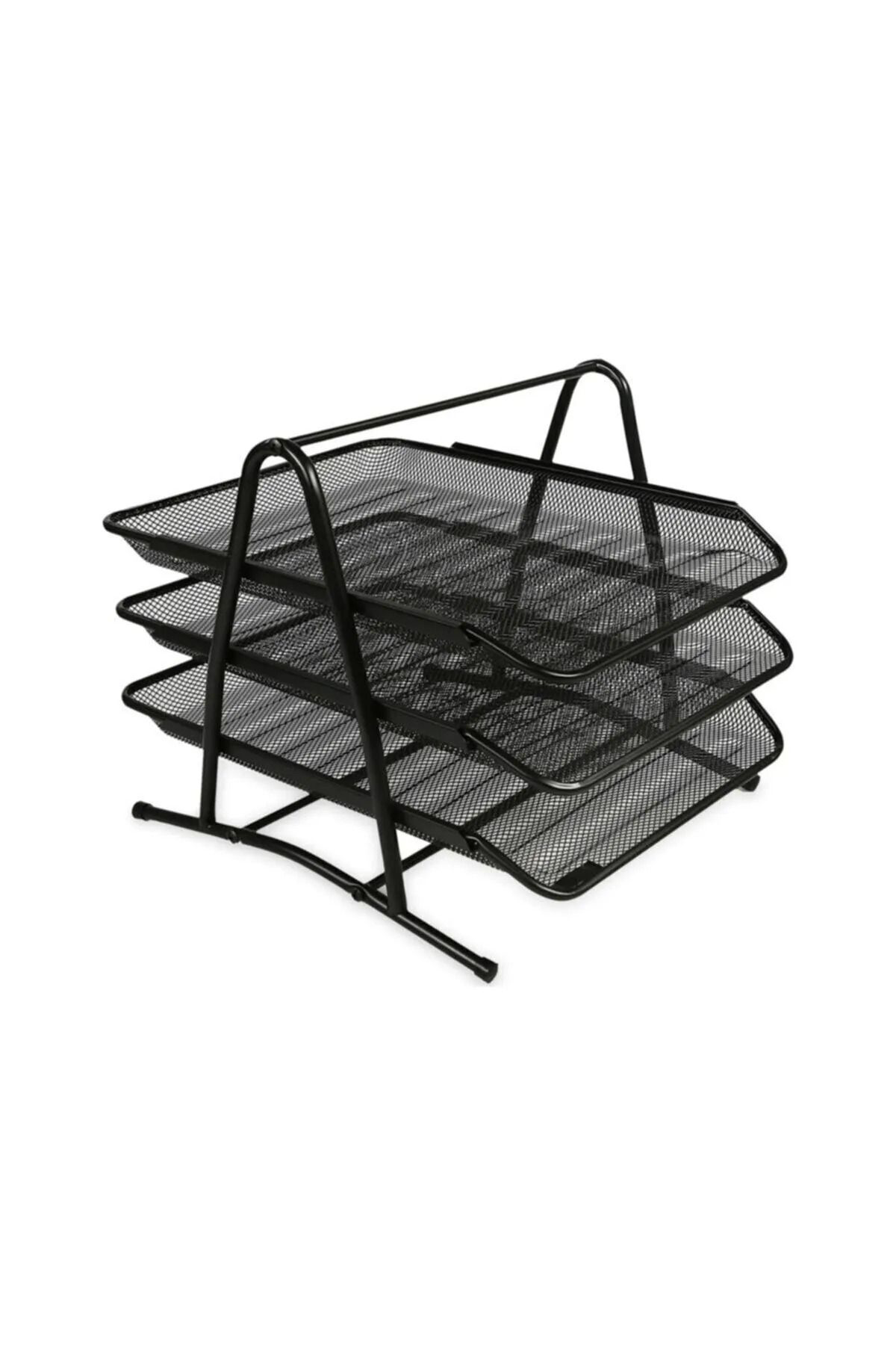 Globox Metal Perfore 3'Lü Evrak Rafı Renk - Siyah Fx