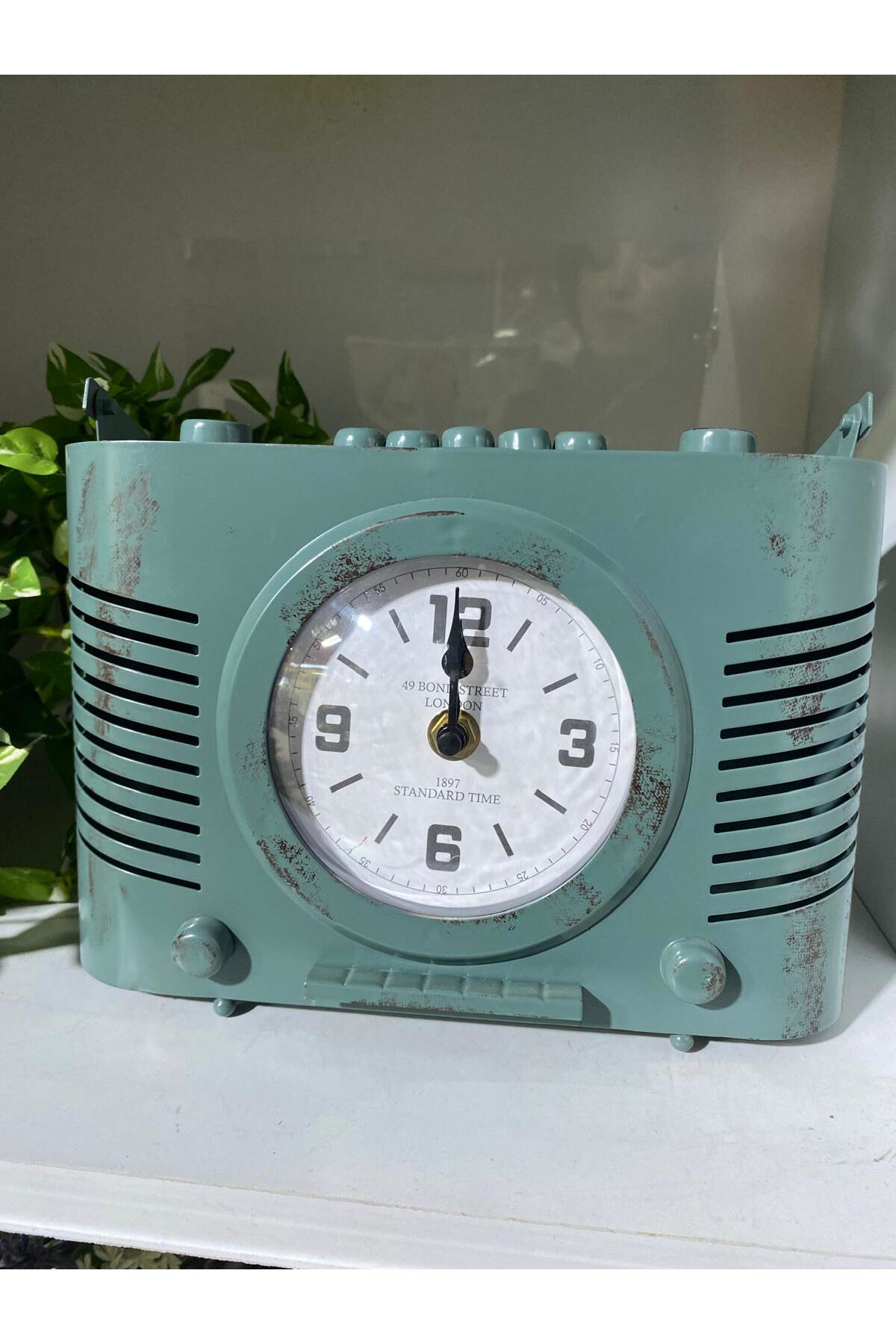 Metal Retro Radıo Masa Saati