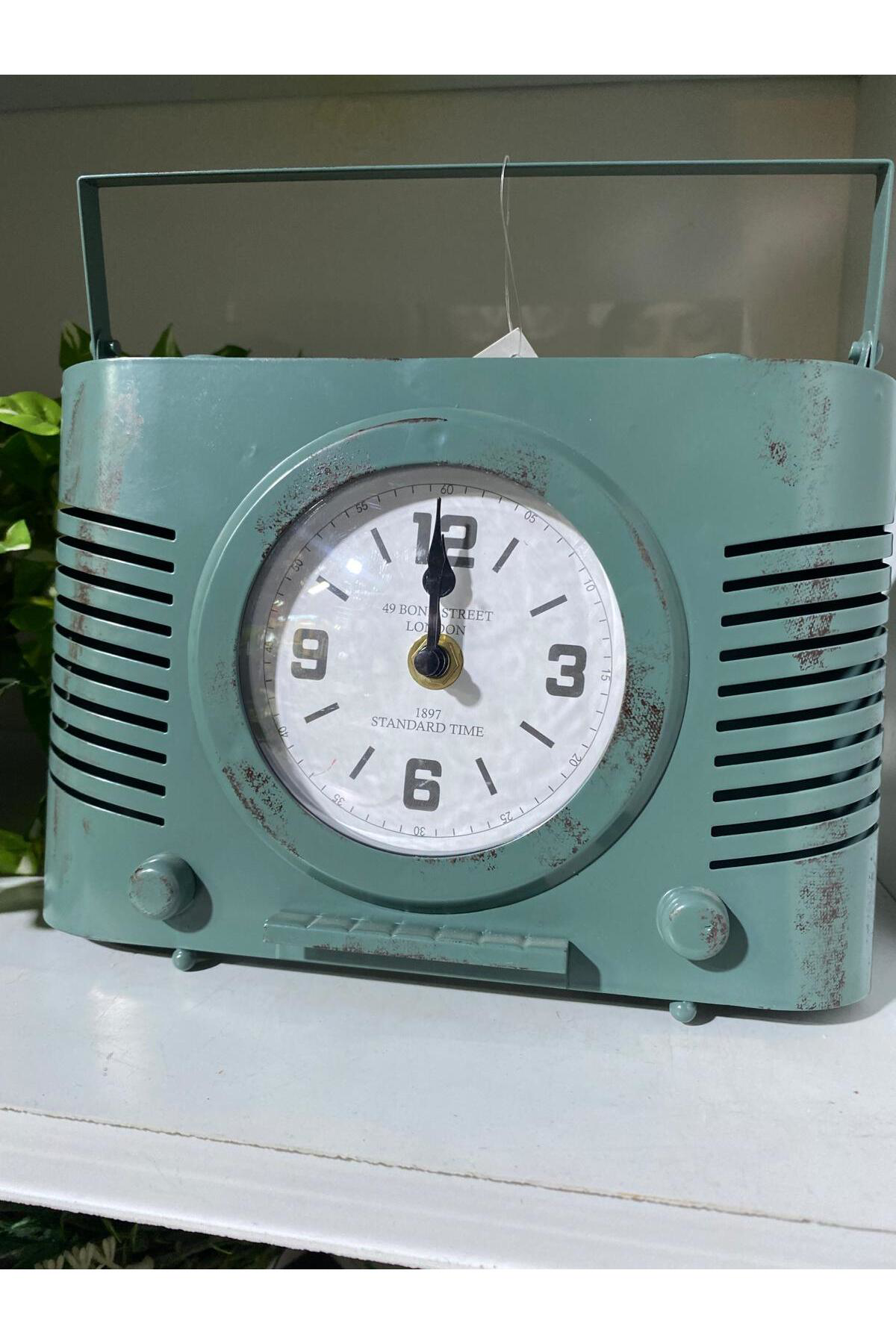 Metal Retro Radıo Masa Saati