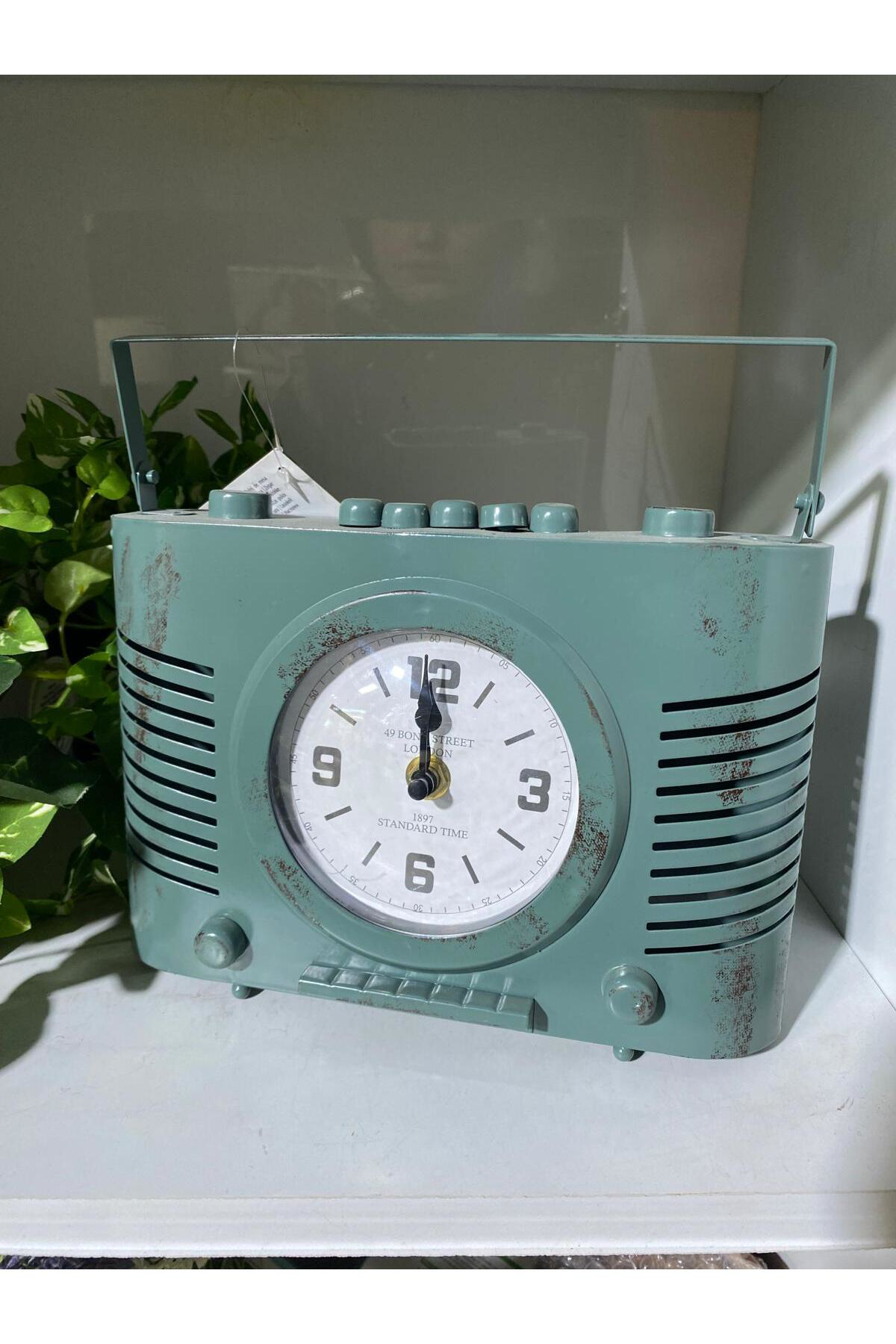 Metal Retro Radıo Masa Saati